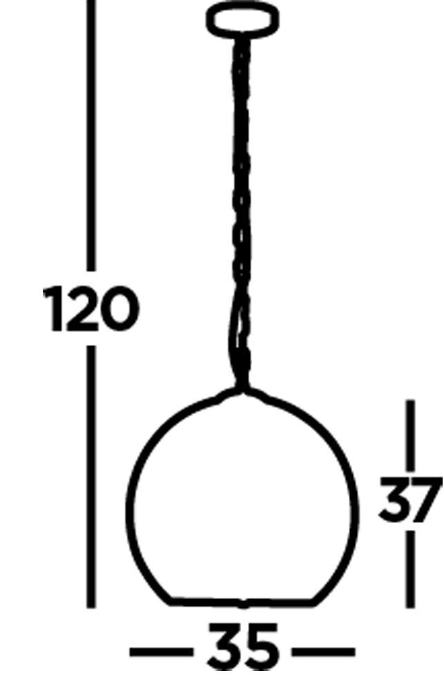Lampe à suspendre Abat-jour sphérique Noir Gris fumé E14 D : 35 cm
