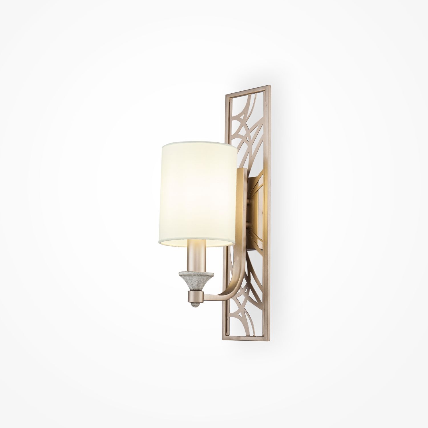 Applique Métal Tissu H : 42 cm en or crème blanc E14