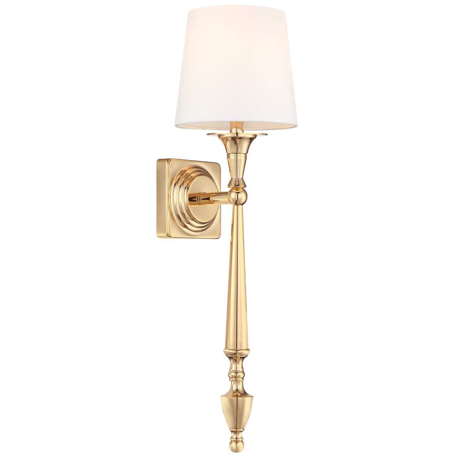 Wandlampe Gold Weiß 54 cm hoch Metall Stoff E27 Rustikal