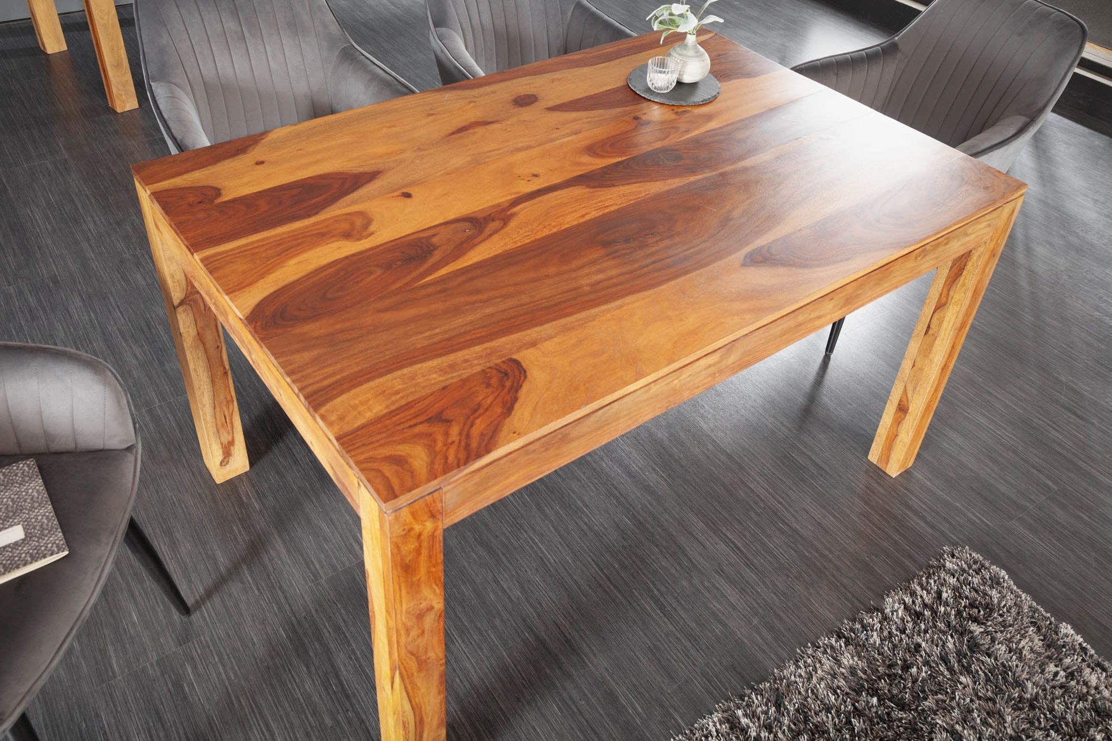 Table de salle à manger en bois de sheesham naturel 120 x 70 cm Tabelle, Tischplatte, Holz, Hartholz, Gebeiztes Holz
