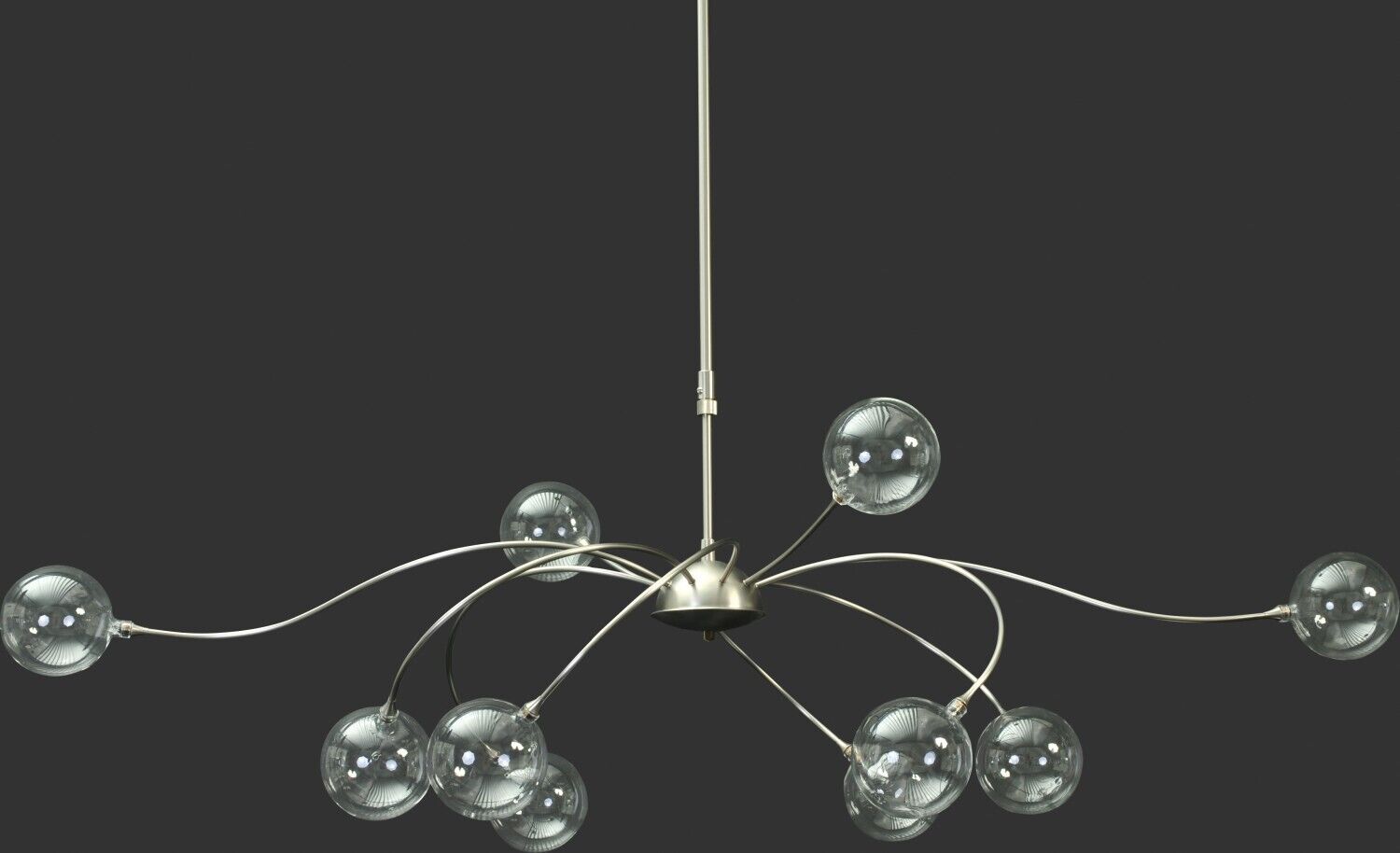 Suspension LED MOLTO avec abat-jour en verre Nickel dimmable