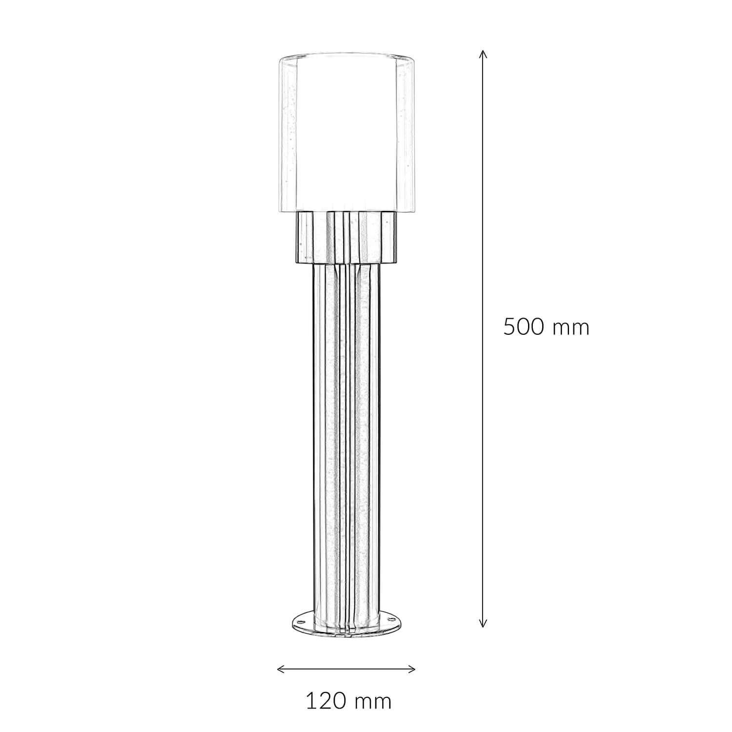 Lampe d'allée en acier inoxydable 50 cm Moderne à faible éblouissement E27