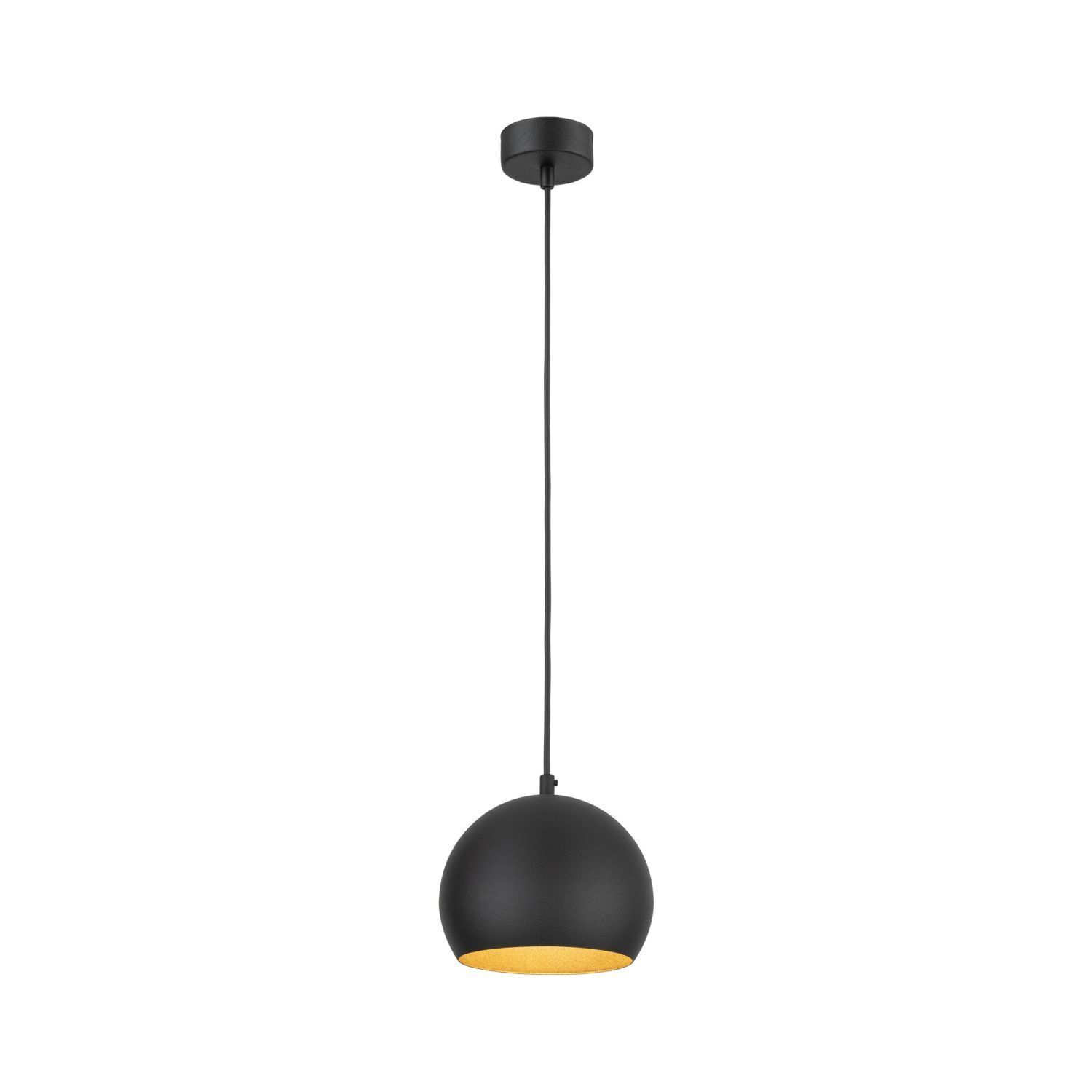 Suspension métal E27 ronde Ø 17 cm ajustable Noir Boule