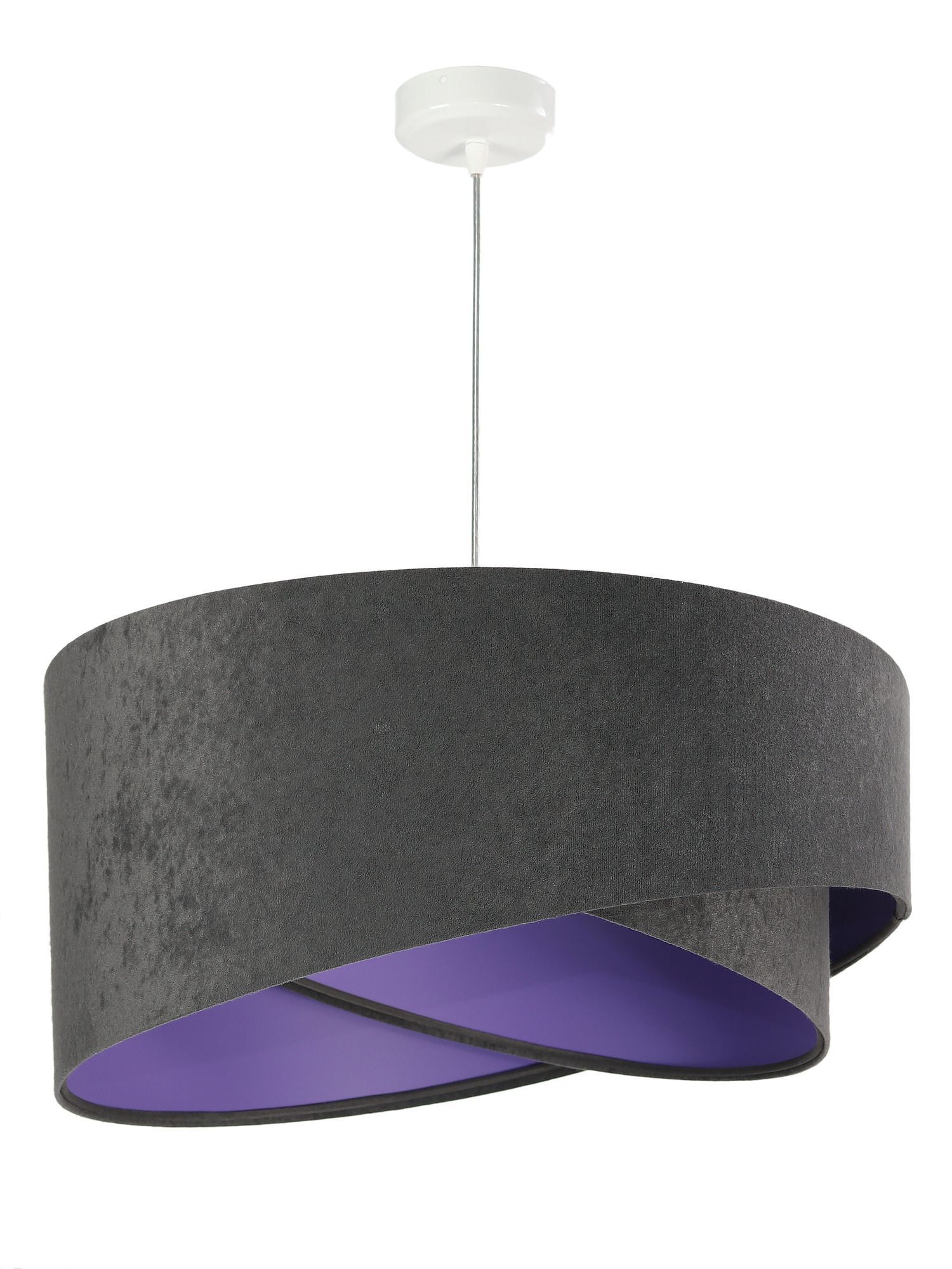 Lampe à suspendre Gris foncé Violet ronde Ø50cm Salle à manger