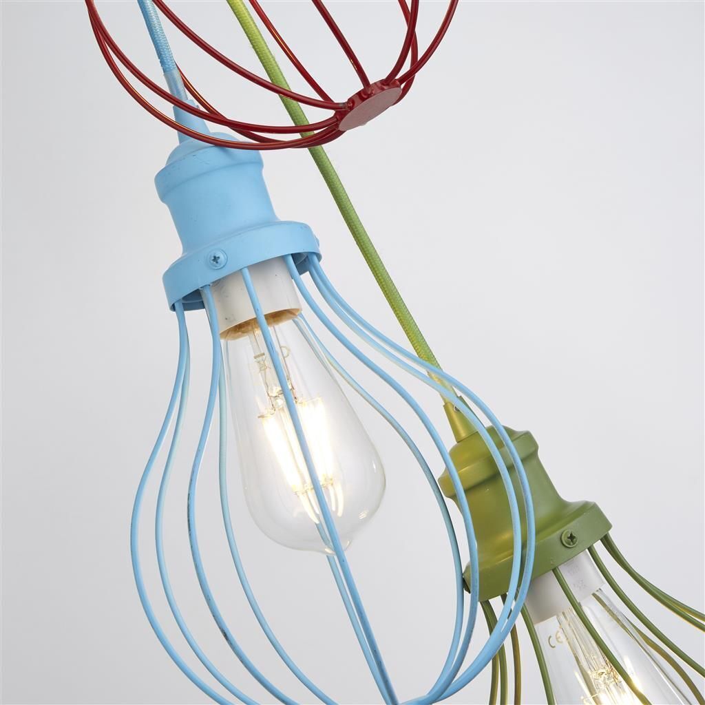 Plafonnier chambre enfant E27 rouge bleu vert métal