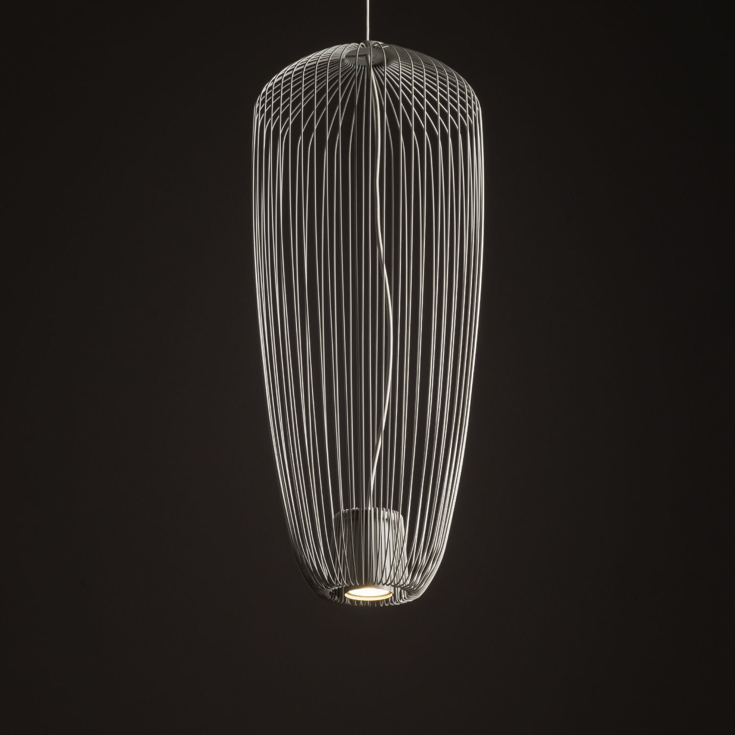 Fil de fer Suspension métal gris soie L:27 cm GU10