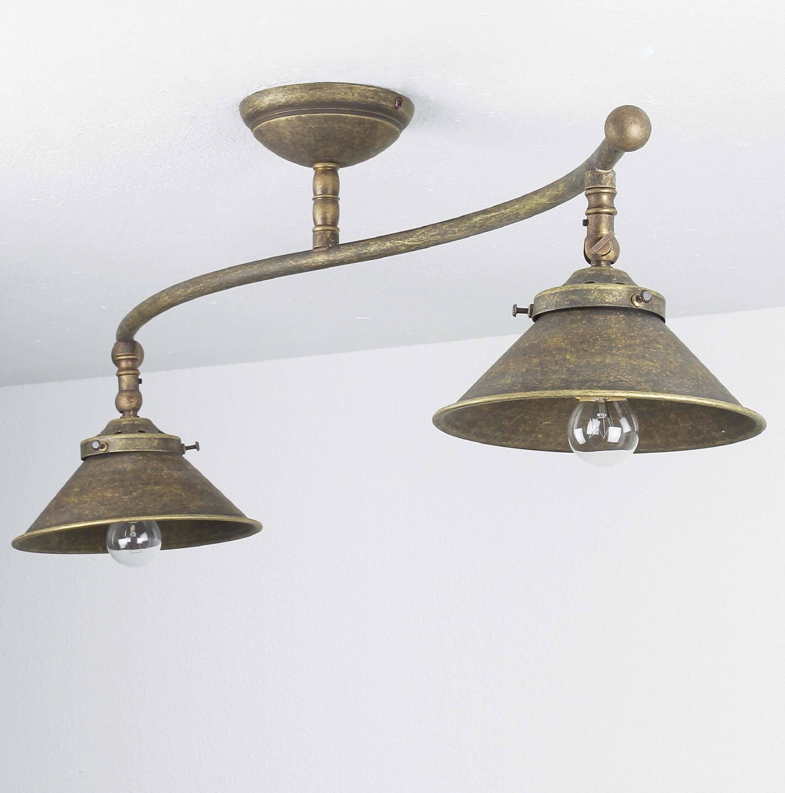 Plafonnier Laiton antique Vintage Réglable Bronze