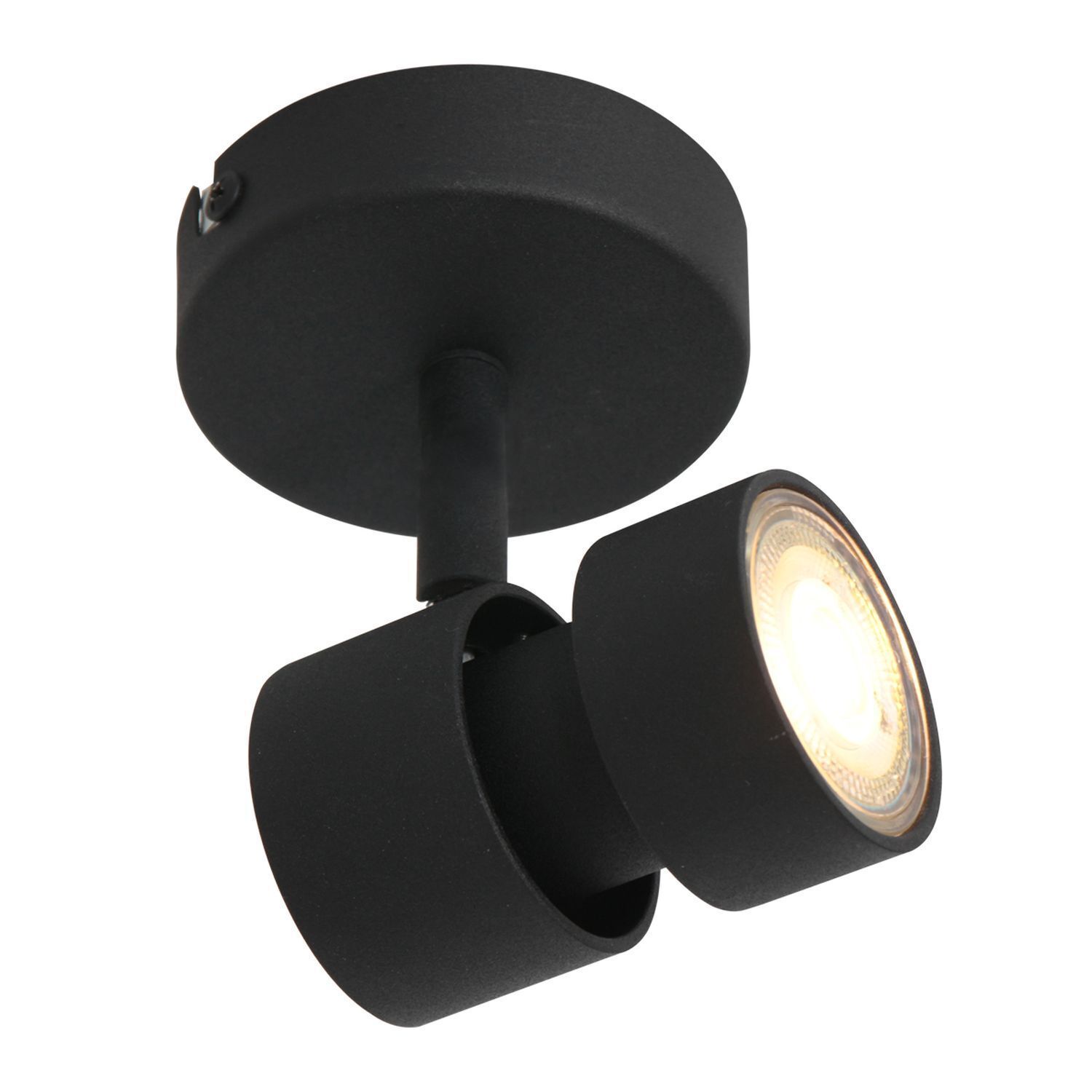 Spot de plafond flexible noir incl. GU10 accentué