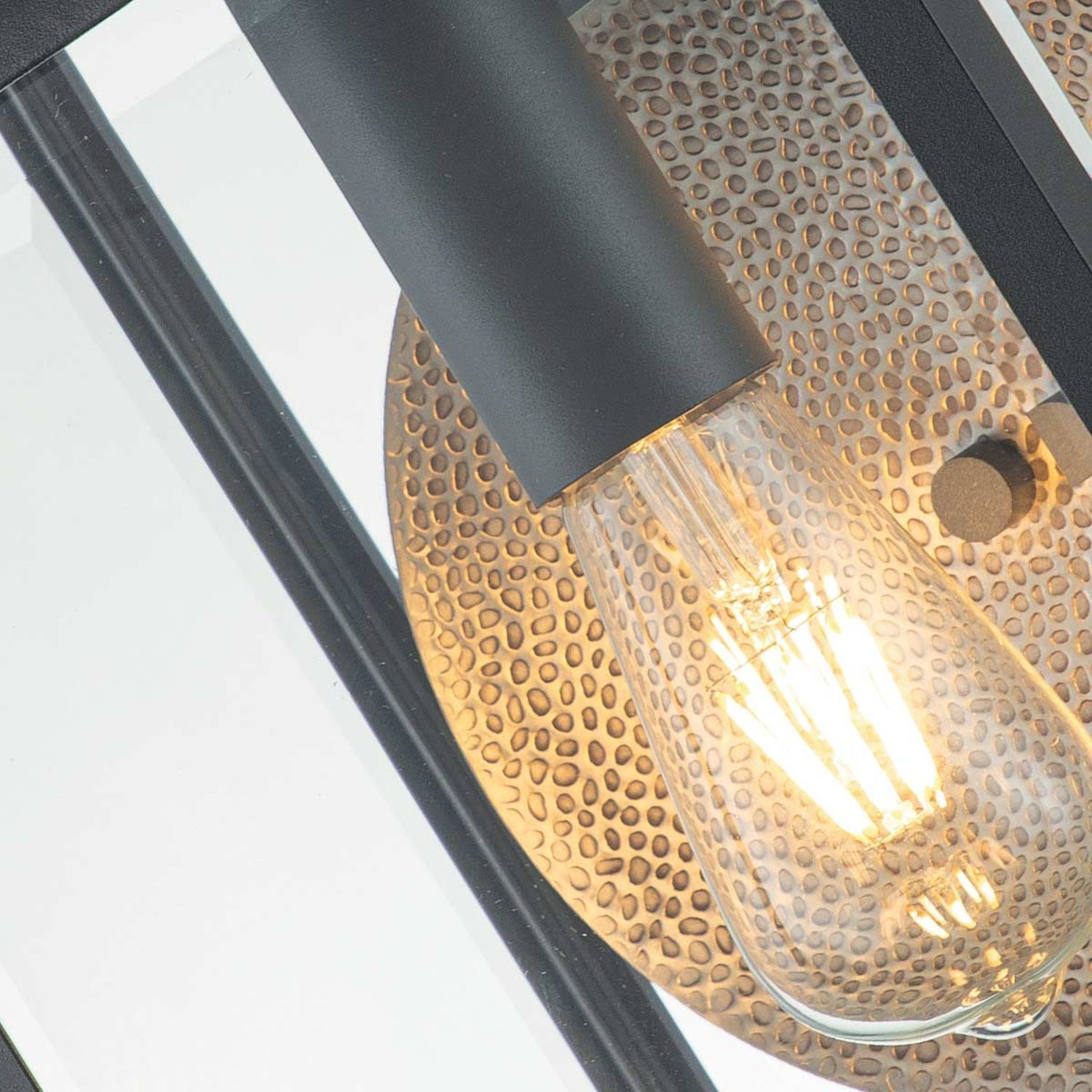 Lampe d'extérieur murale E27 IP44 45,7 cm de haut verre aluminium