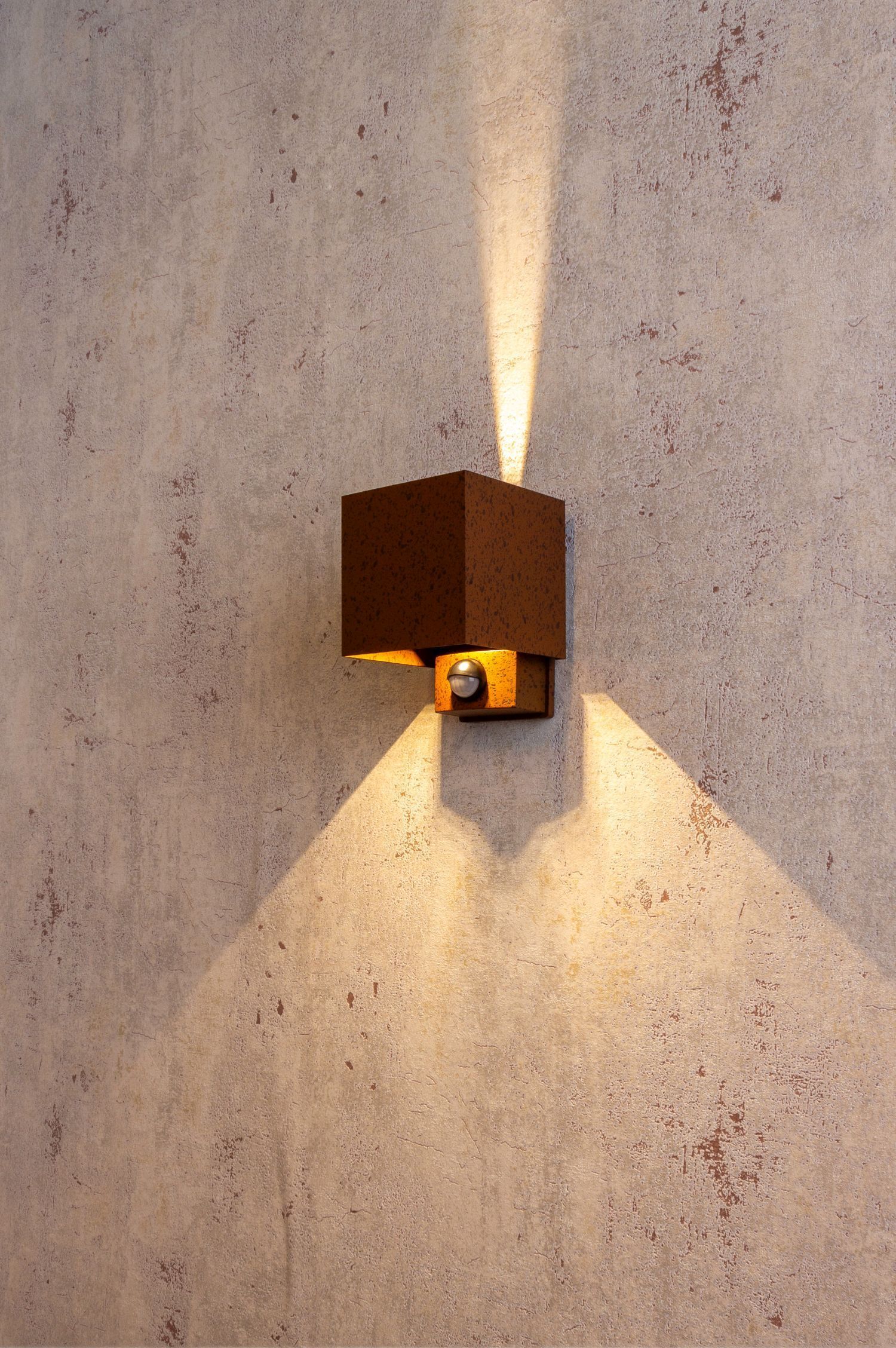 Applique LED Détecteur de mouvement Marron rouille Up Down IP54 Beleuchtung, Architektur, Gebäude, Mauer, Lampe