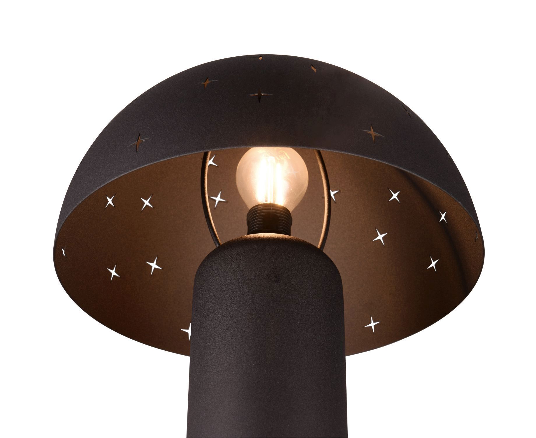 Lampe de table stylée noire métal E14 32,5 cm étoiles