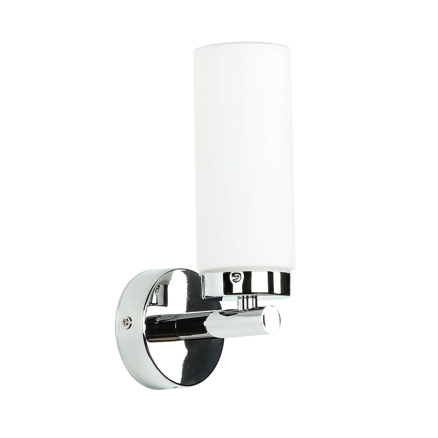 Lampe de salle de bain murale miroir verre métal en chrome blanc élégant