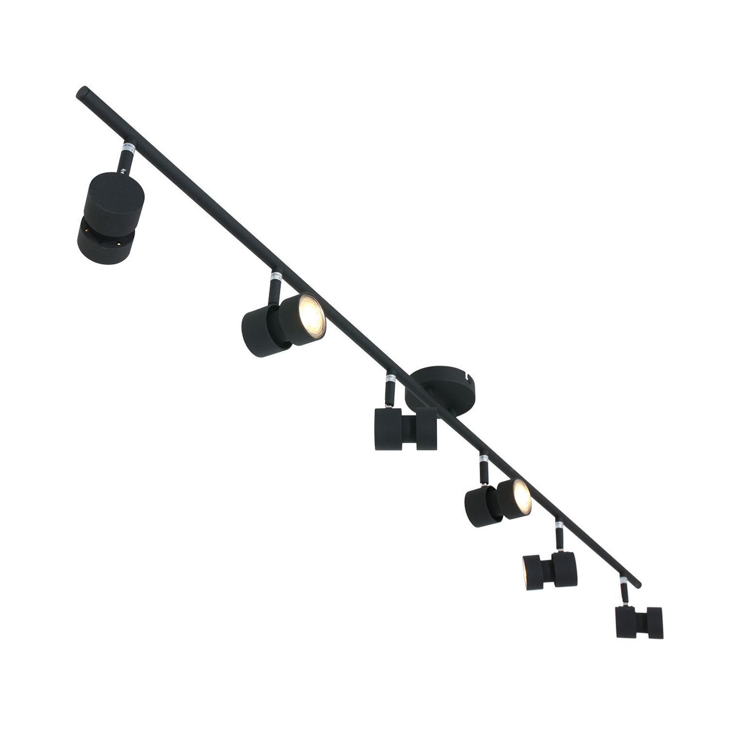 Spot de plafond mobile noir 134 cm incl. GU10 6-flmg