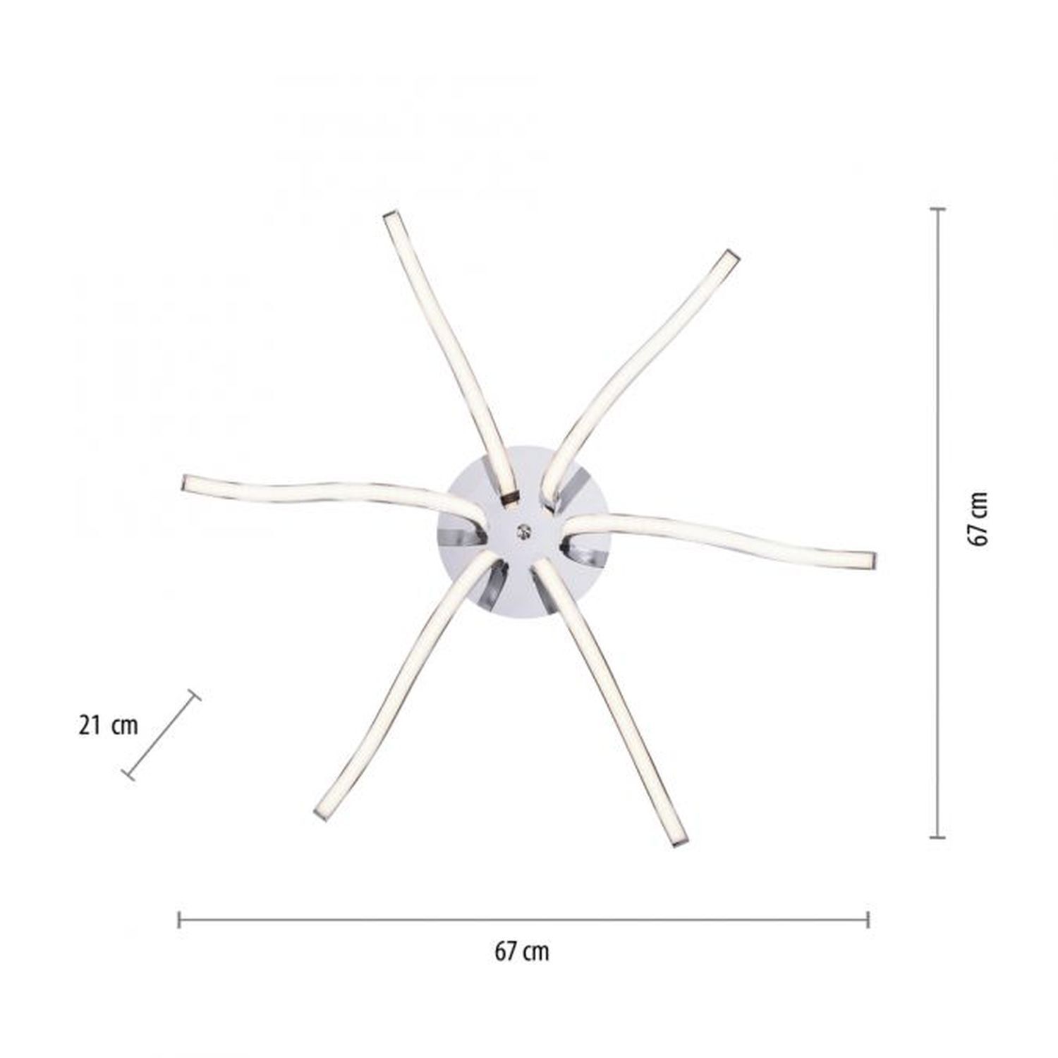 LED Deckenleuchte Metall in Chrom 3000 K 4 W L:67 cm Gerät, Deckenventilator, Elektrisches Gerät