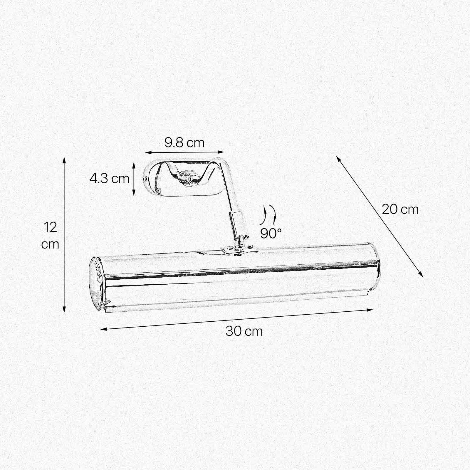 Lampe à tableau dorée laiton 24 K L : 30 cm orientable E14