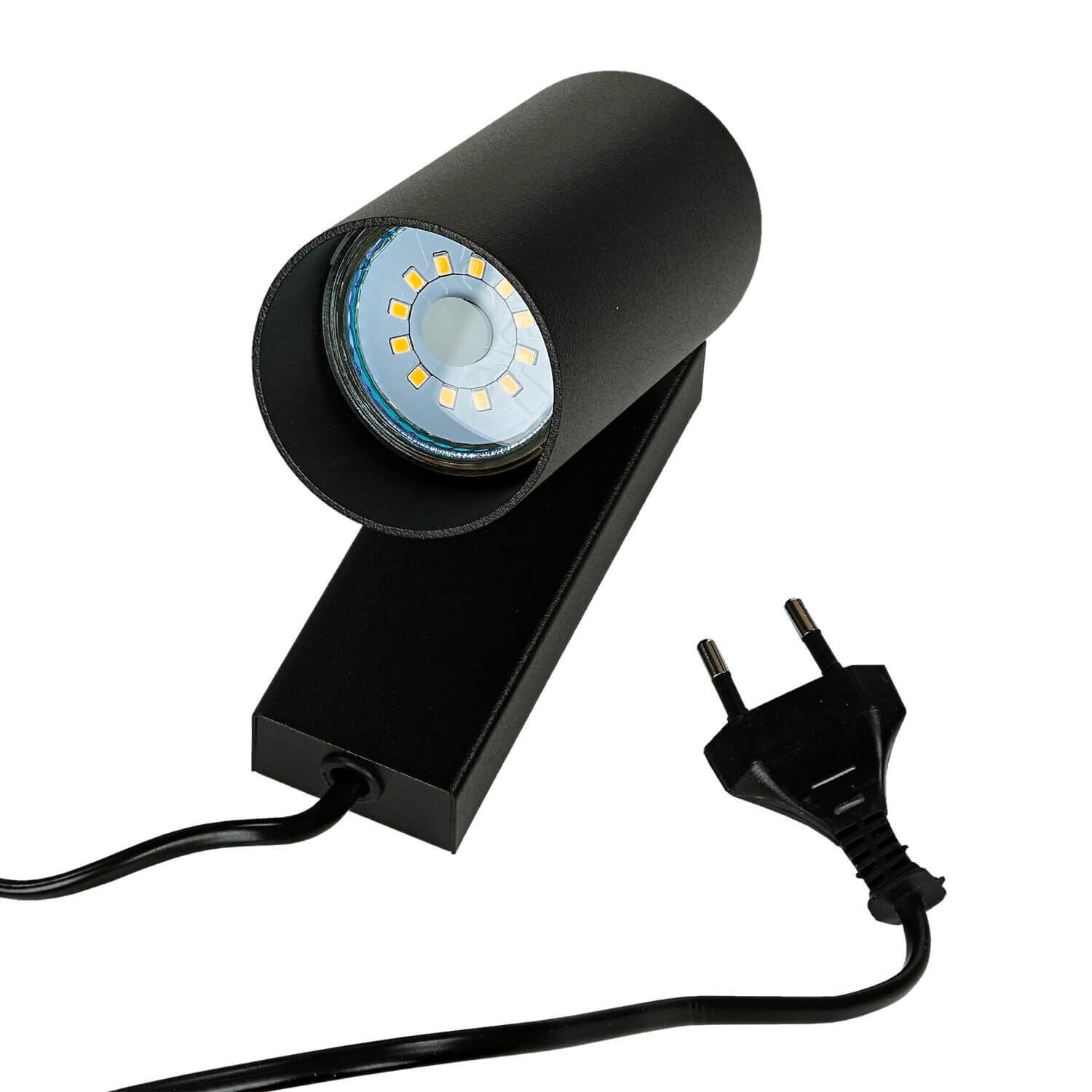 Petite lampe spot avec interrupteur Câble noir GU10