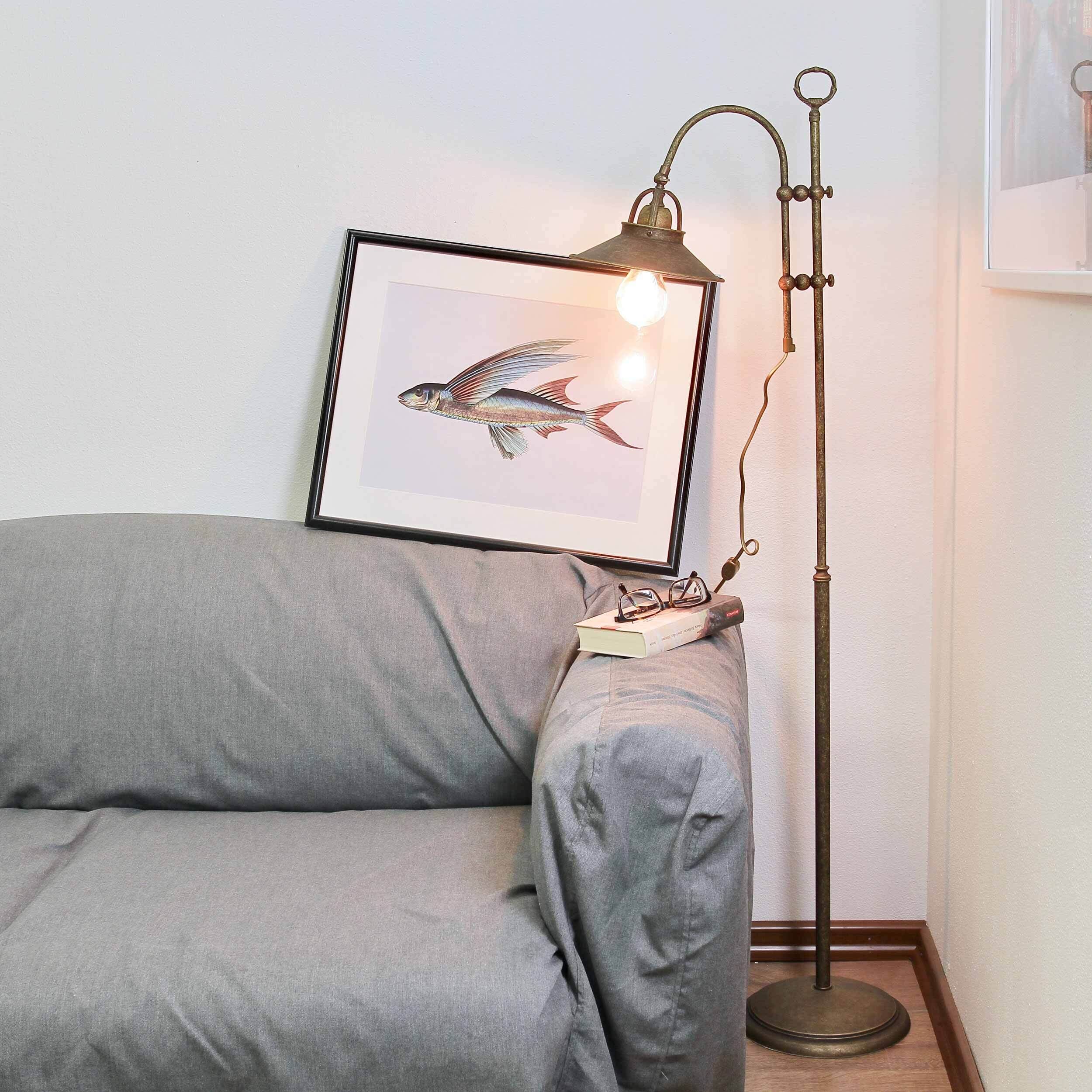 Lampadaire bronze antique en laiton véritable Lampe, Stehlampe