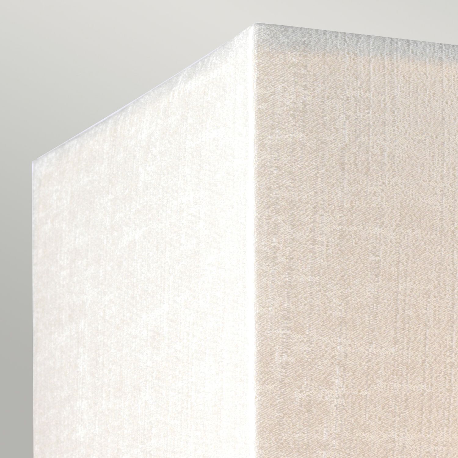 Applique murale tissu Abat-jour Up Down Crème Chrome carré Lampe, Dekoration für Zuhause, Leinen