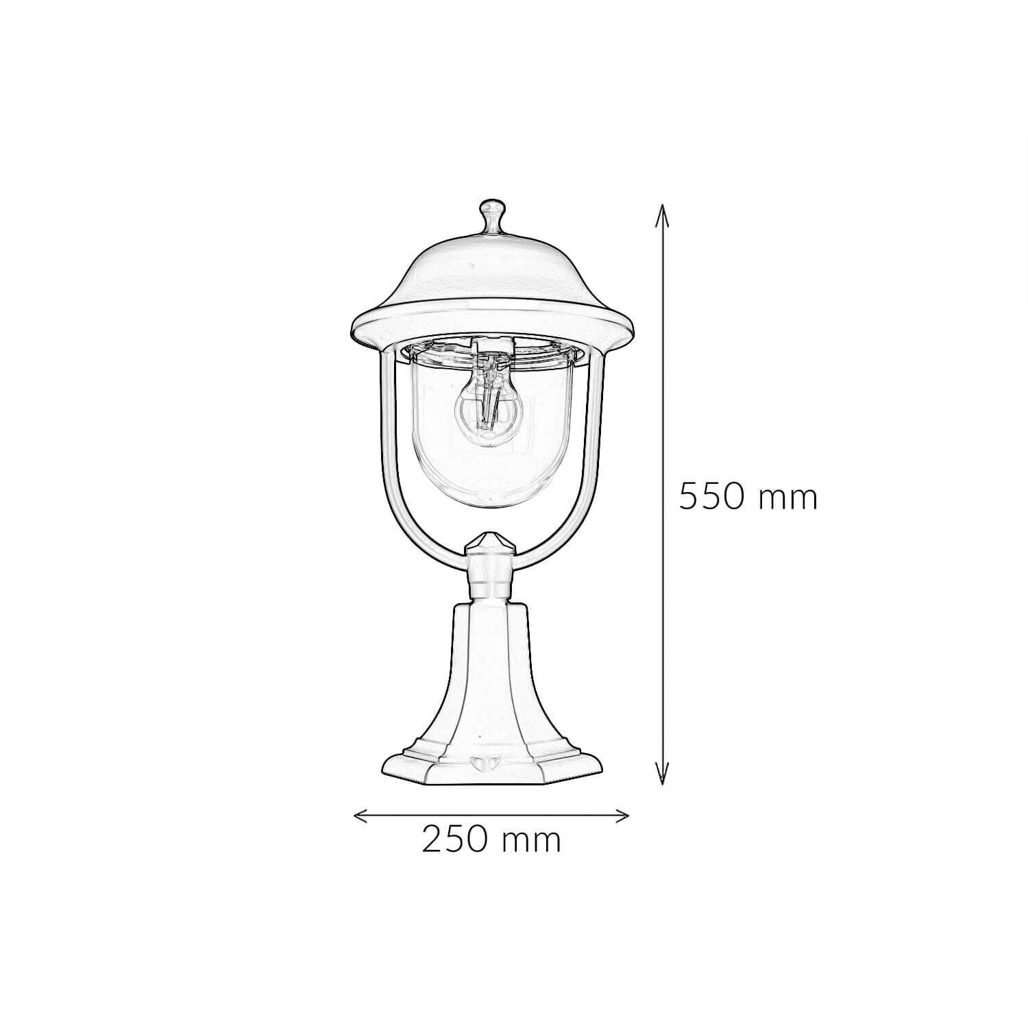 Luminaire de socle extérieur 55cm Rustique IP43 E27 BERLAAR Lampe