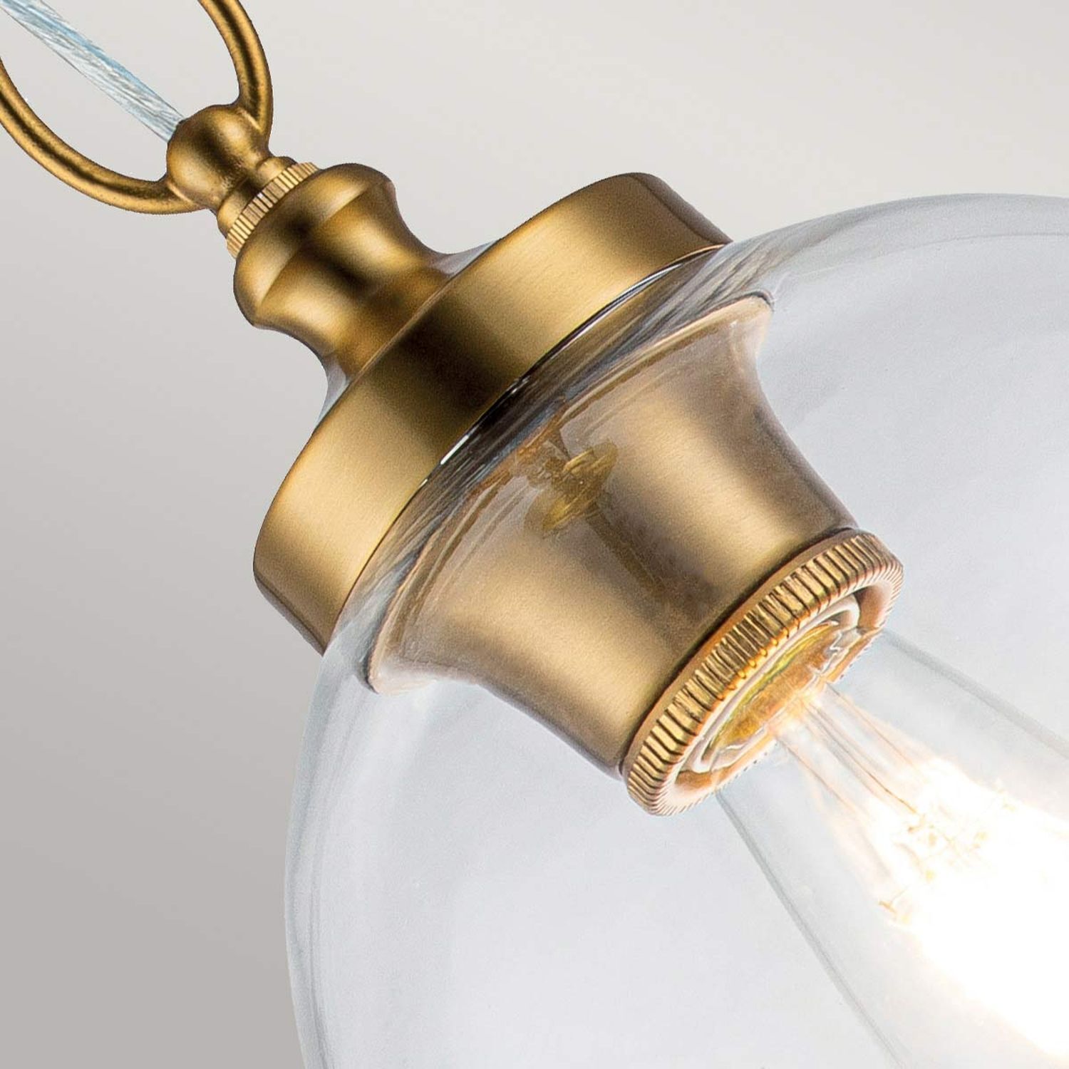 Lampe à suspendre métal verre ronde D : 21,6 cm H : max. 196,9 cm E27