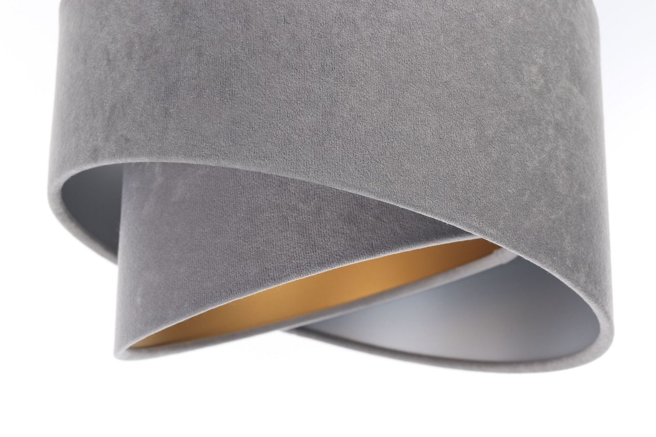 Suspension 3 flammes en blanc gris argent E27 Tissu Lampe