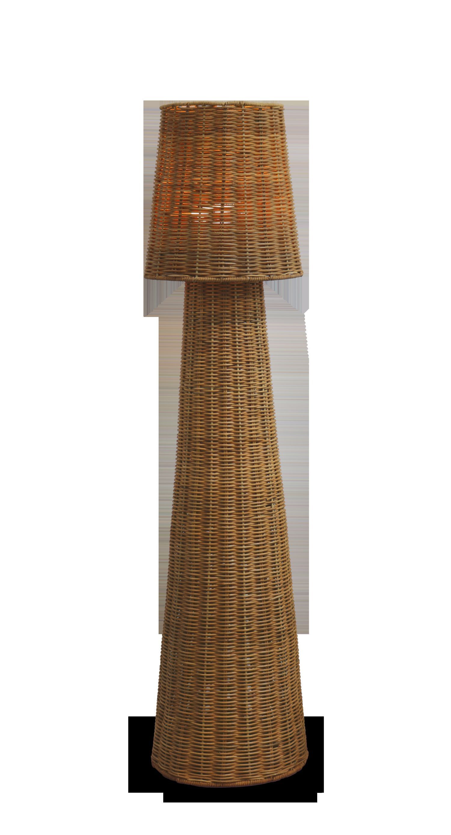 lampe, rattan, braun, bodenlampe, korb