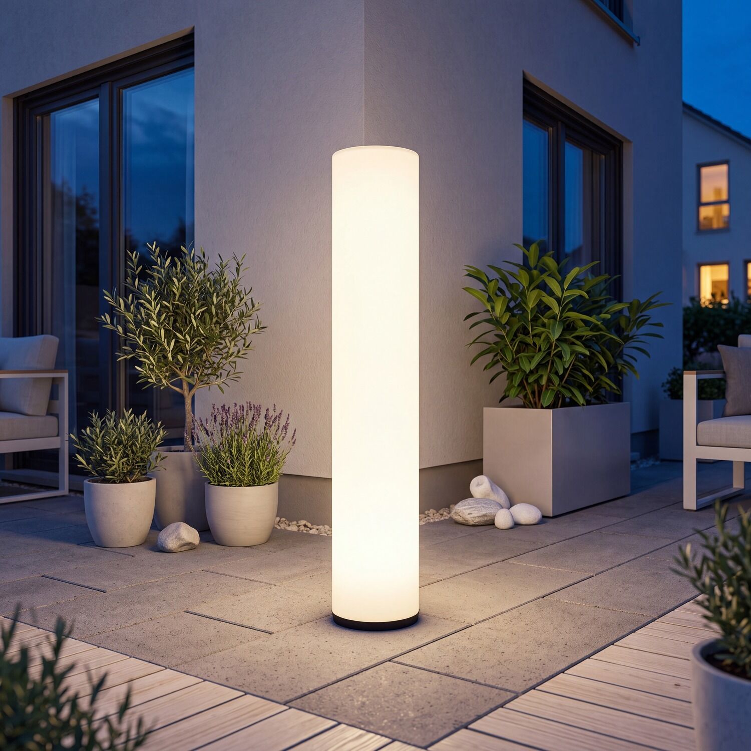 Außenlampe, Standleuchte, LED-Lampe, Outdoor-Beleuchtung, modernes Design
