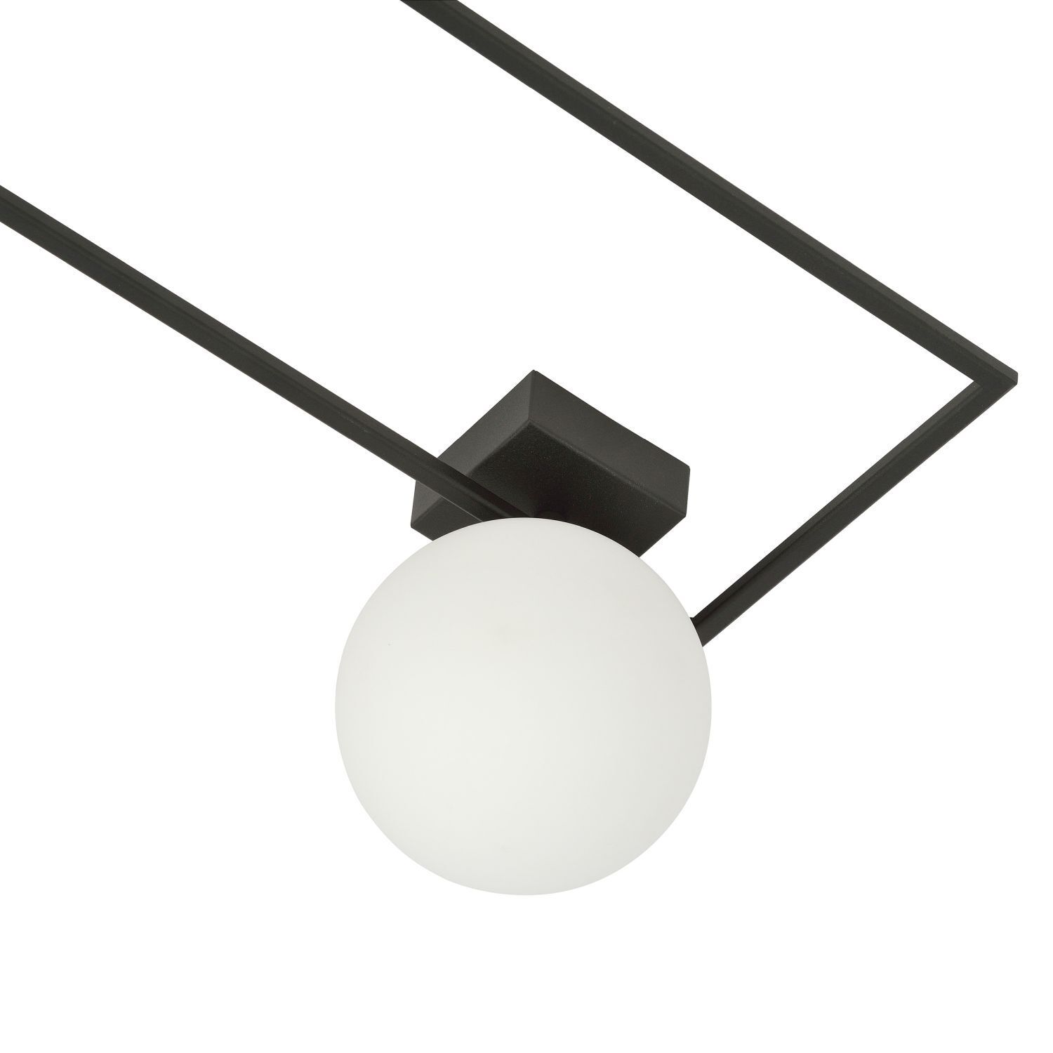 Plafonnier Verre Métal L : 50 cm Noir Blanc E14 Moderne