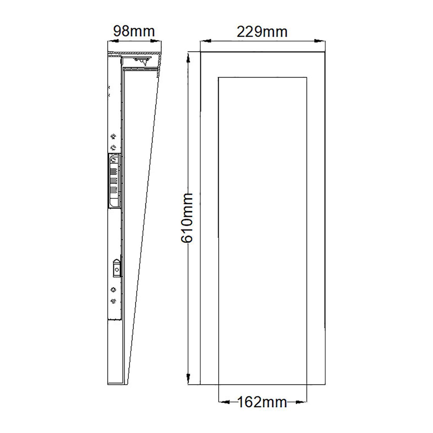 Lampe d'extérieur murale LED IP44 H : 61 cm noir rectangulaire blanc chaud