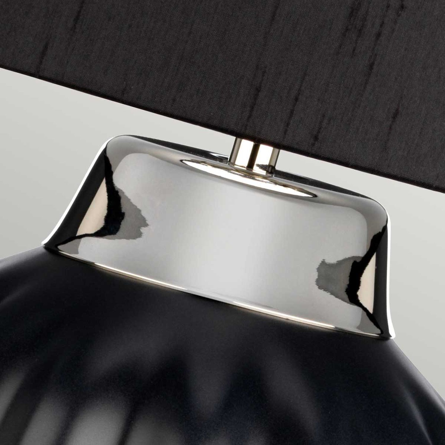 Lampe de table noir argent 56,2 cm de haut E27 céramique tissu Lampe, Auto, Transport, Fahrzeug