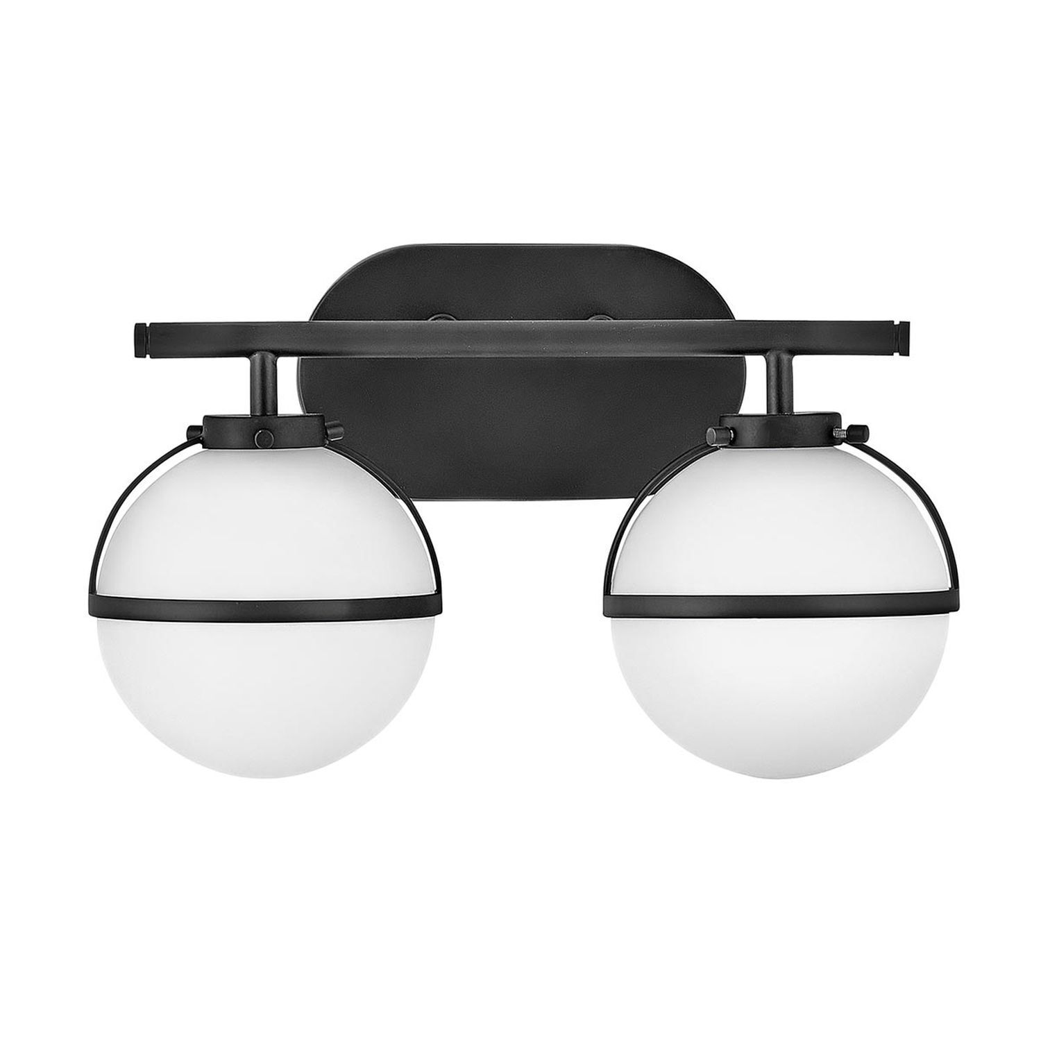 Applique salle de bain métal verre IP44 largeur 38,1 cm noir blanc