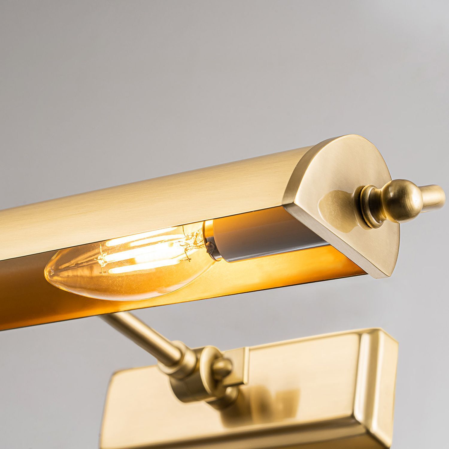 Bilderlampe Messing Antik verstellbar B: 44,5 cm 2x E14 Beleuchtung, Lampe