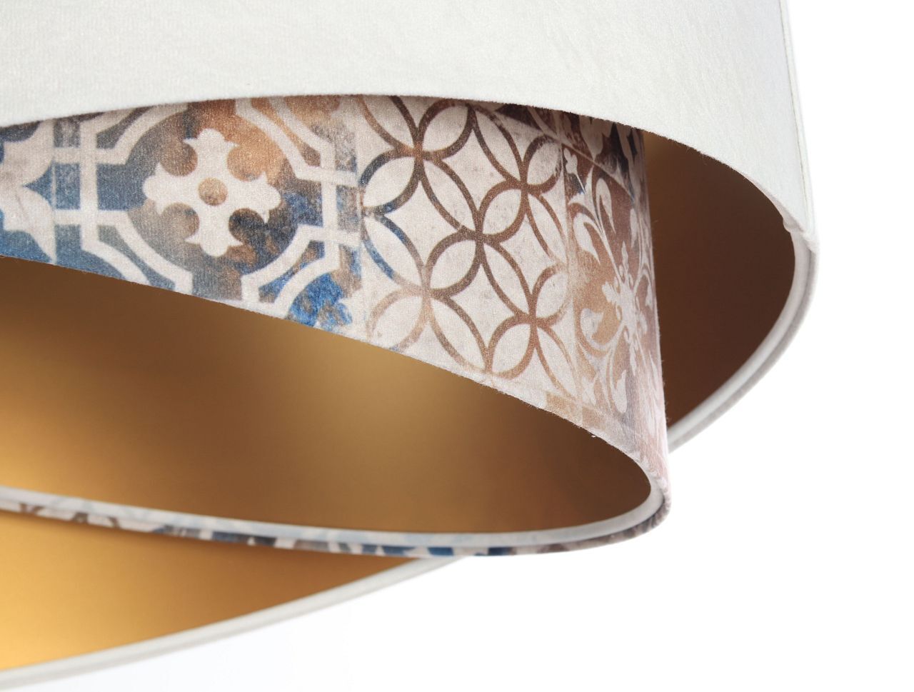 Lampe à suspendre ronde D : 50 cm E27 Tissu aspect velours KARIM