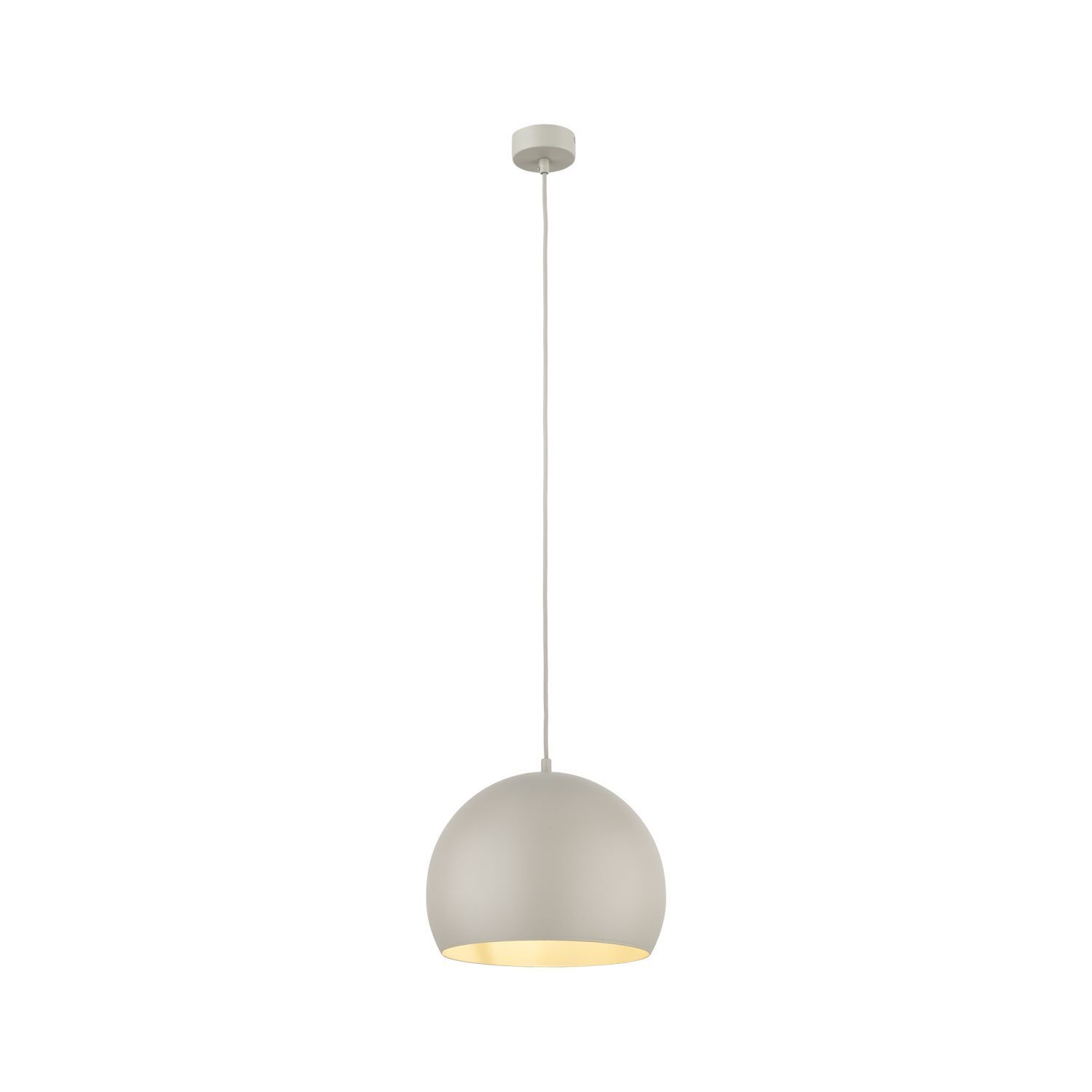 Lampe à suspendre Métal Beige Boule Abat-jour rond Ø 27 cm E27