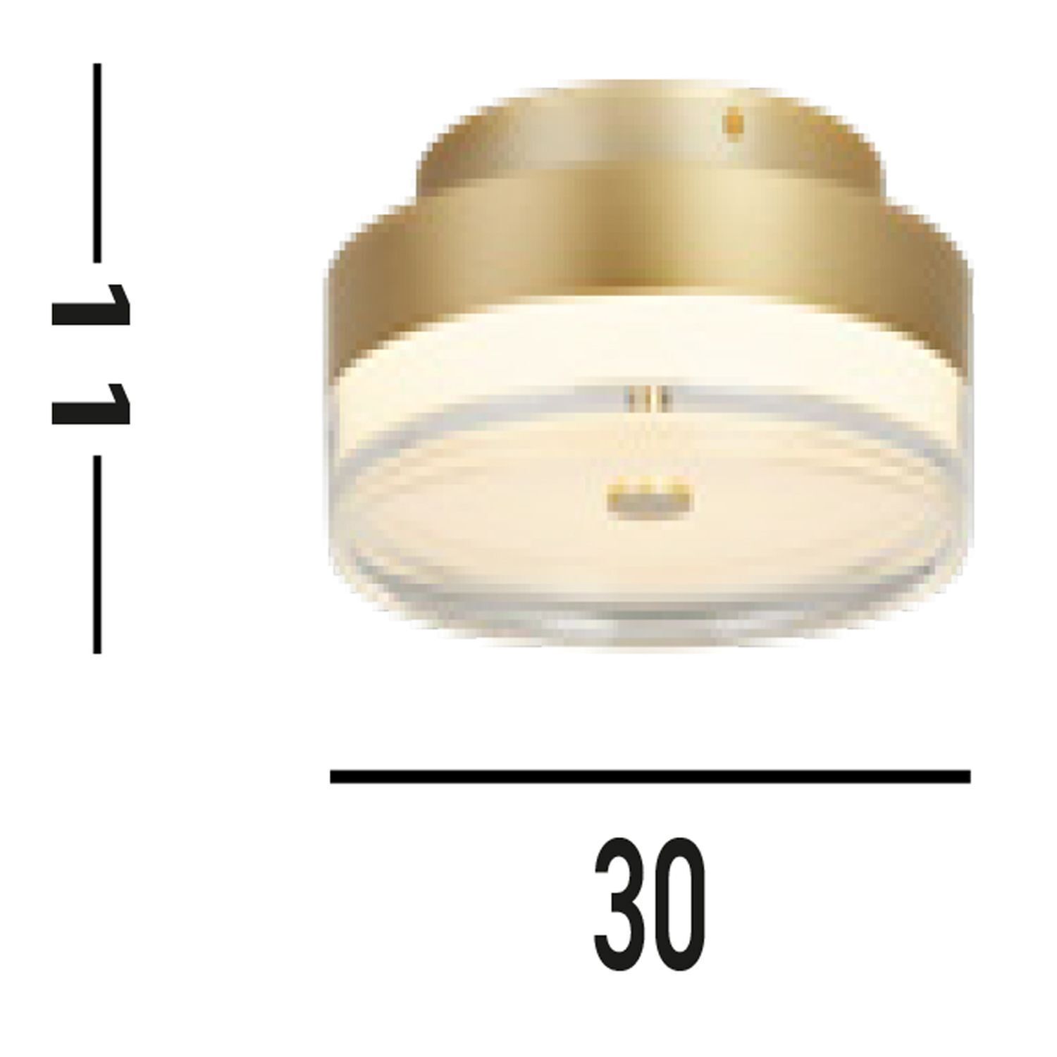 Lampe de plafonnier LED ronde en métal doré Ø30 cm 3000 K 21 W