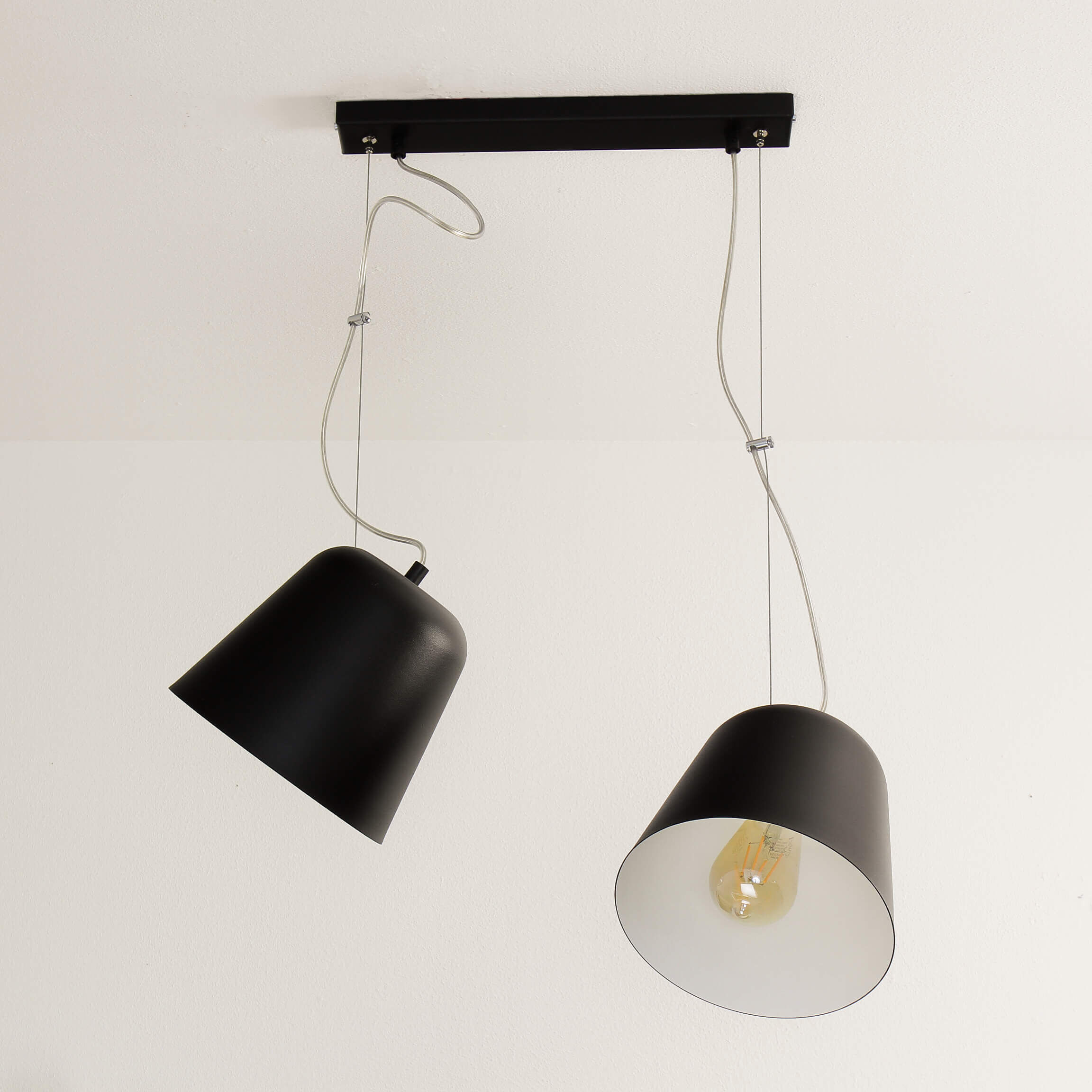 Suspension flexible Tiket ajustable Noir Lampe, Lampenschirm