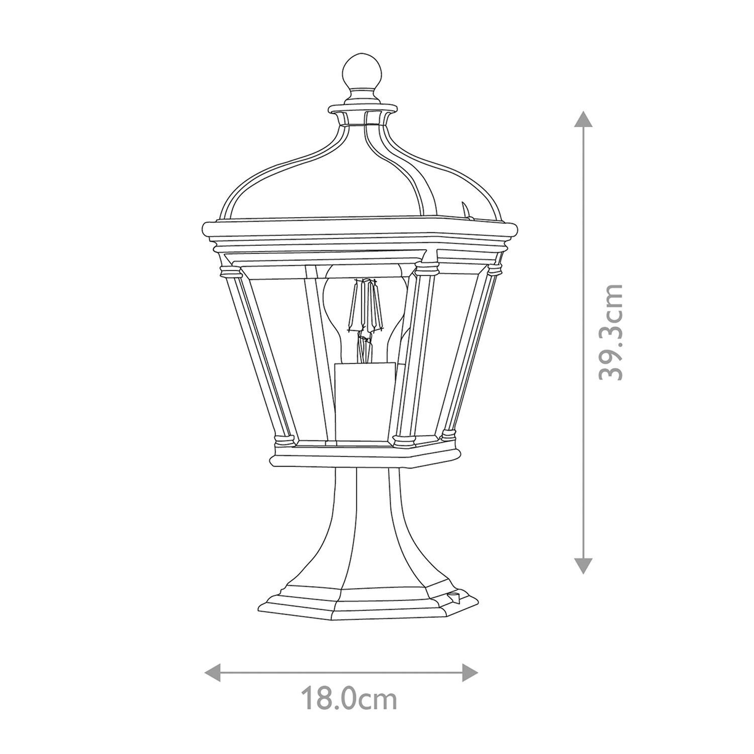 Lampe de socle 39,3 cm IP44 noir E27 chemin de jardin Lampe, Laterne