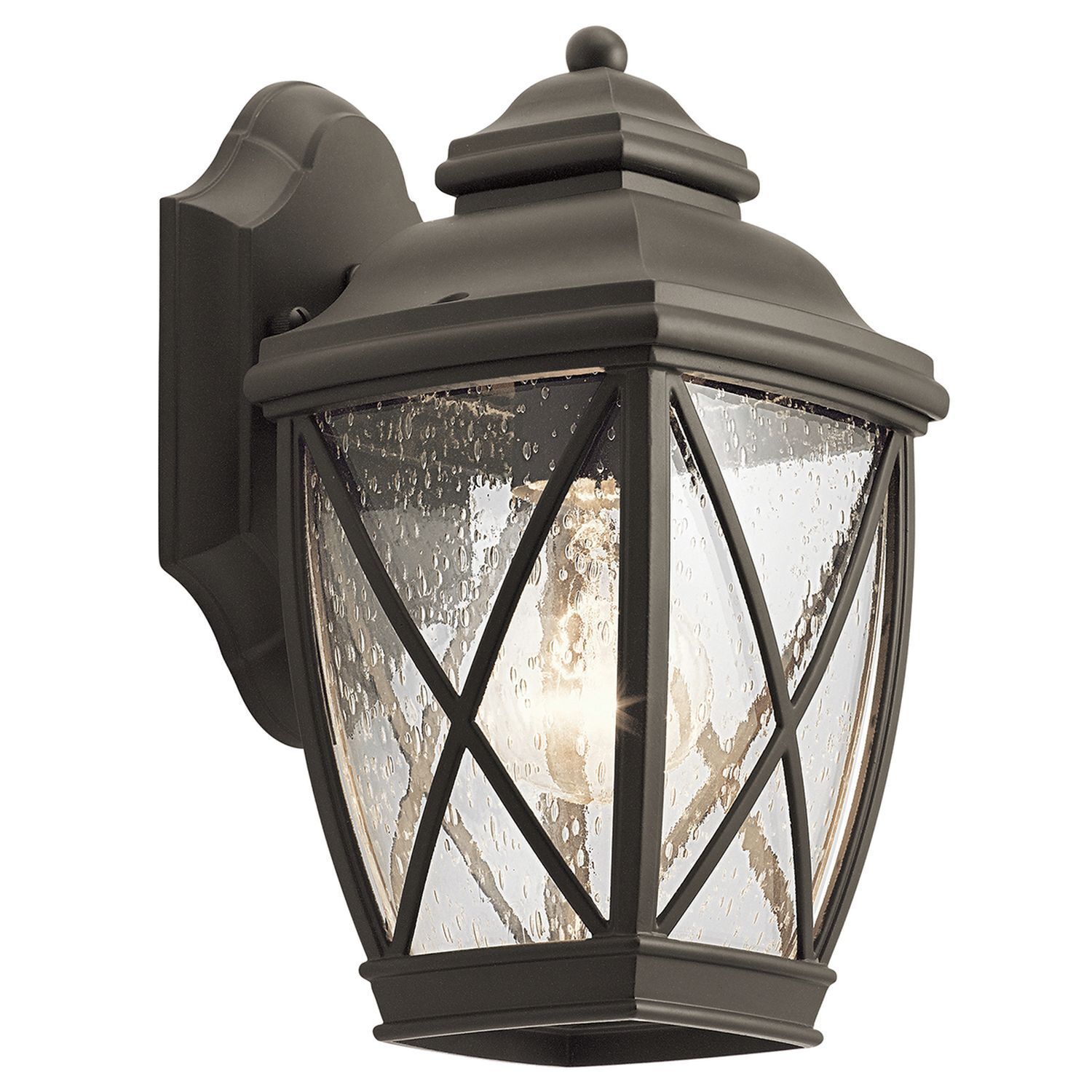 Lampe d'extérieur IP44 en bronze antique E27 aluminium verre