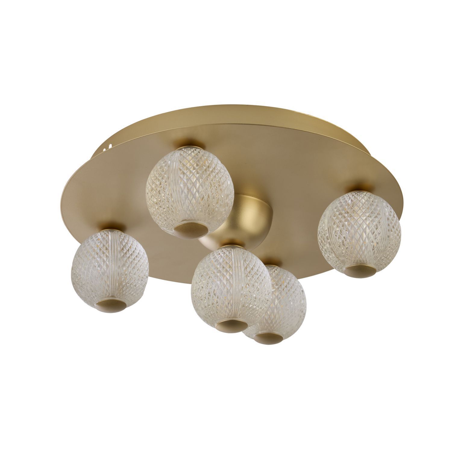 Plafonnier rond à LED en métal doré Ø33 cm 3000 K