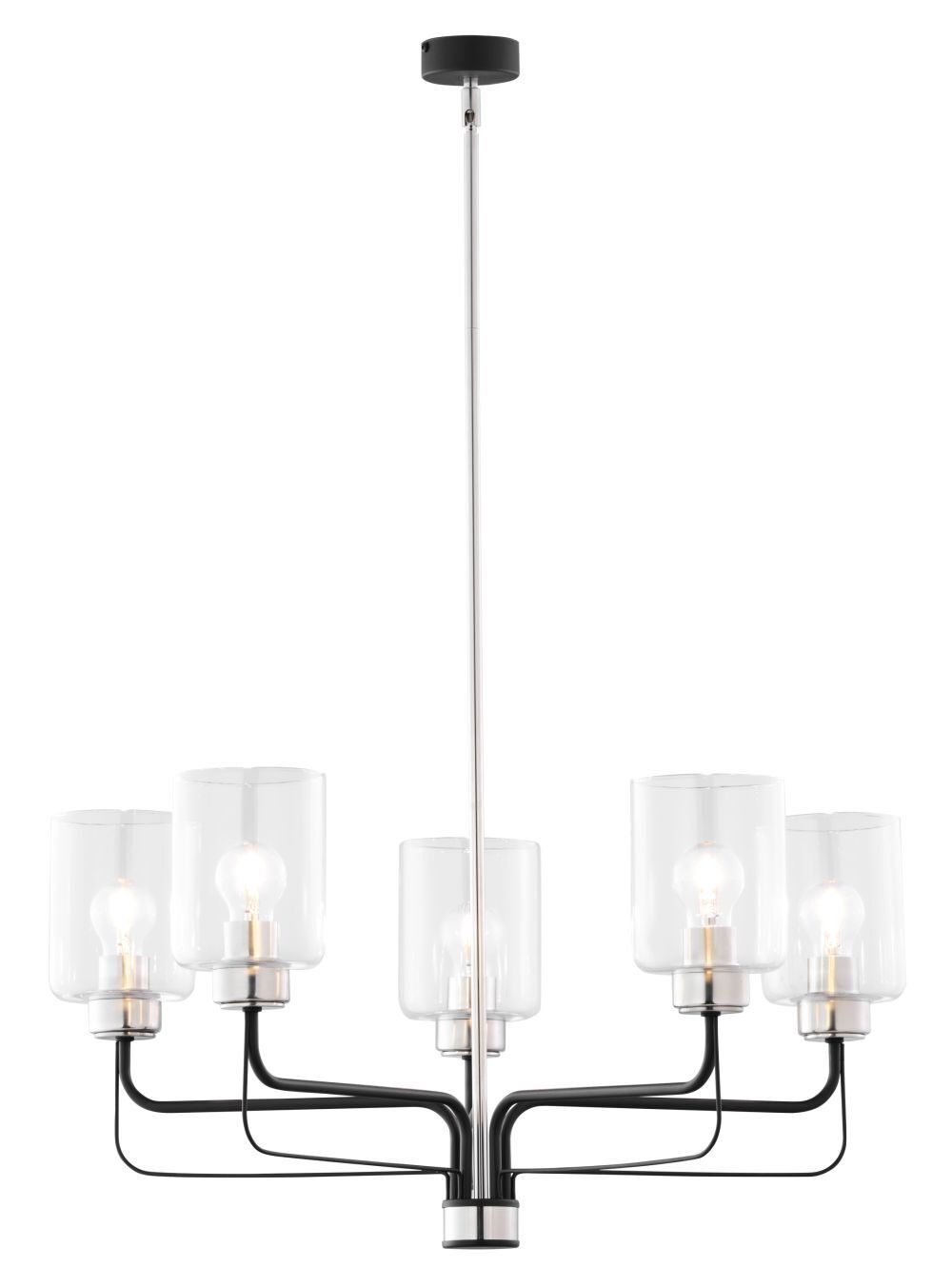 Lustre de style verre métal E27 5 flammes