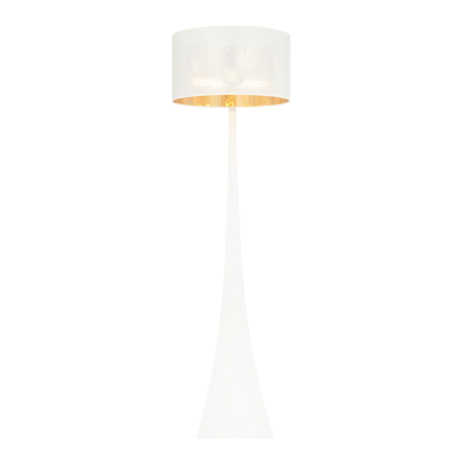 Lampadaire Blanc Or 157 cm métal tissu décoratif pour E27