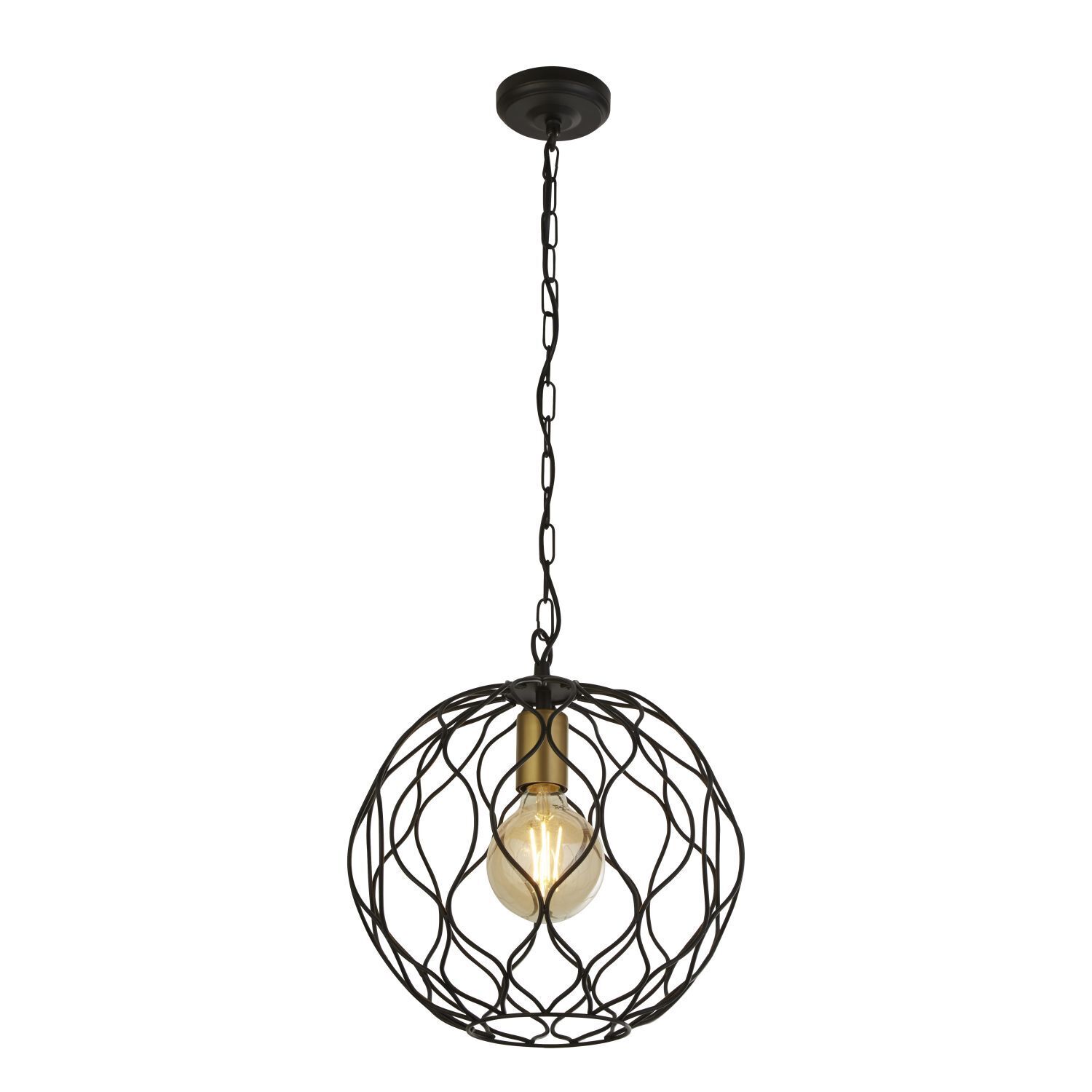 Lampe à suspendre E27 Ø 31,5 cm en noir or métal HOWARD