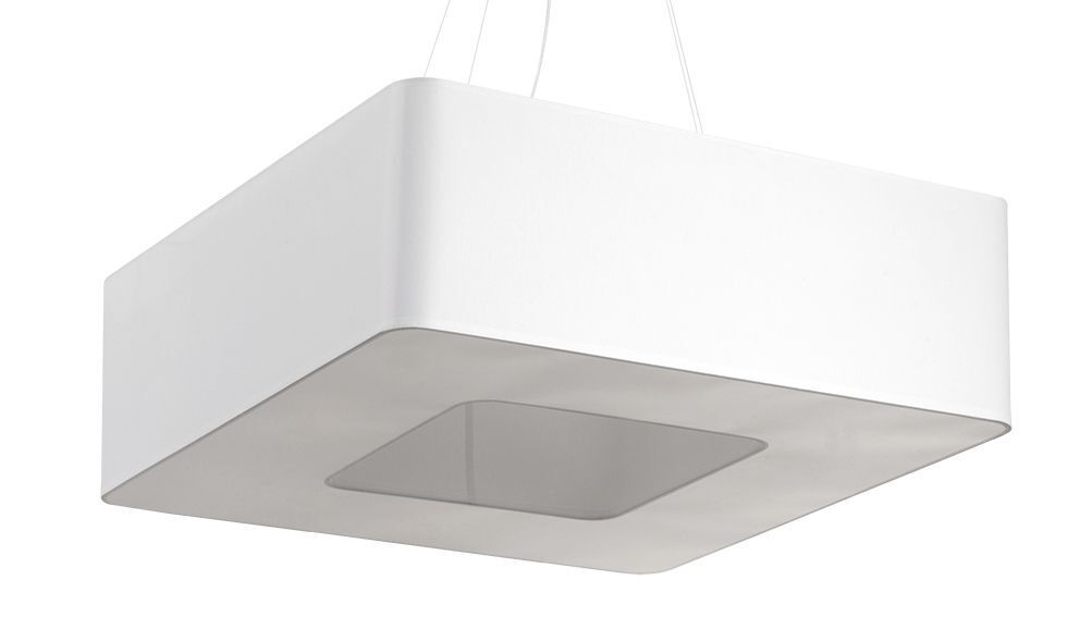 Lampe à suspendre angulaire Blanc Tissu L : 60 cm faible éblouissement 8x E27