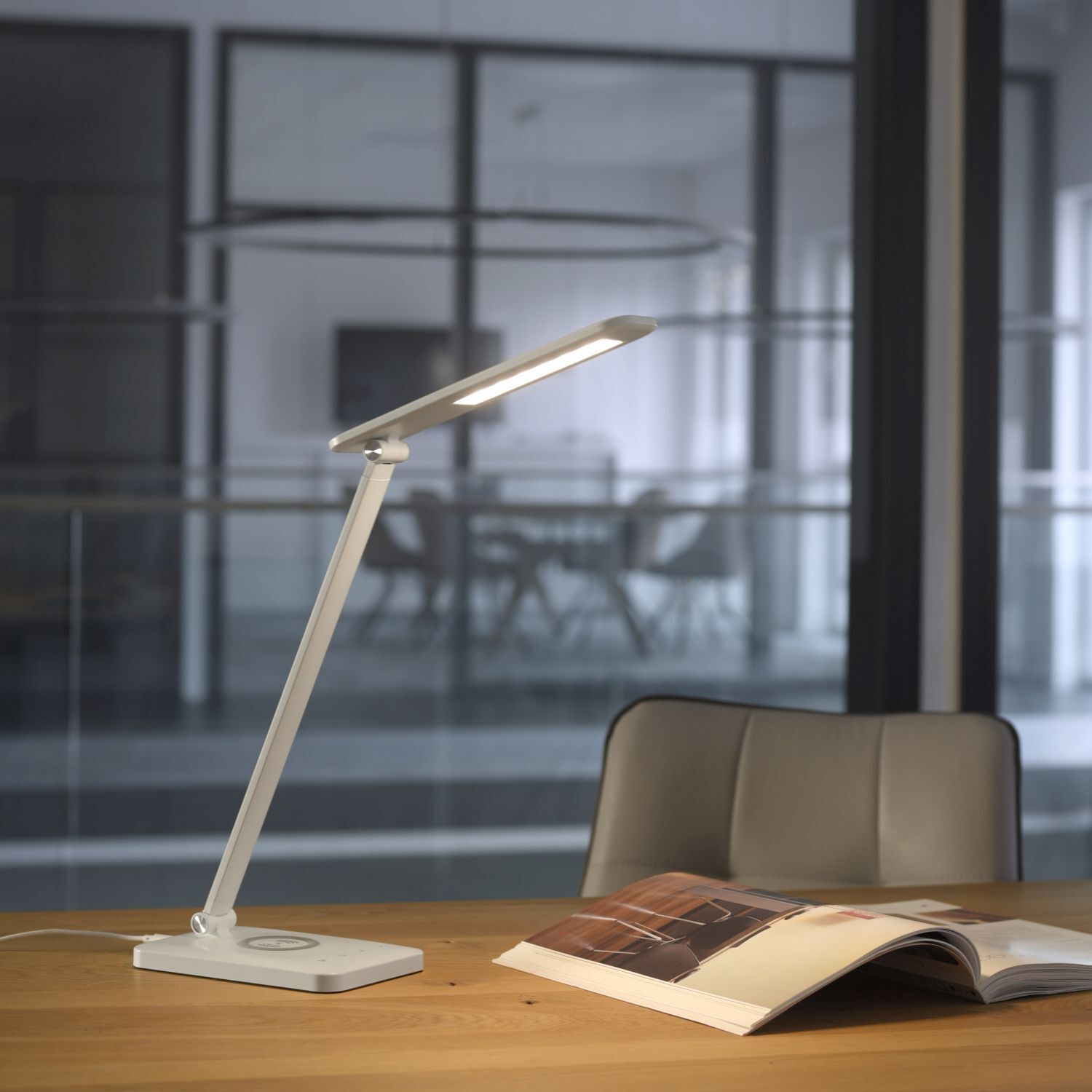 LED SchreibTischlampe Weiß Touch 61,5 cm 5 W flexibel Lampe, Stuhl, Mobiliar