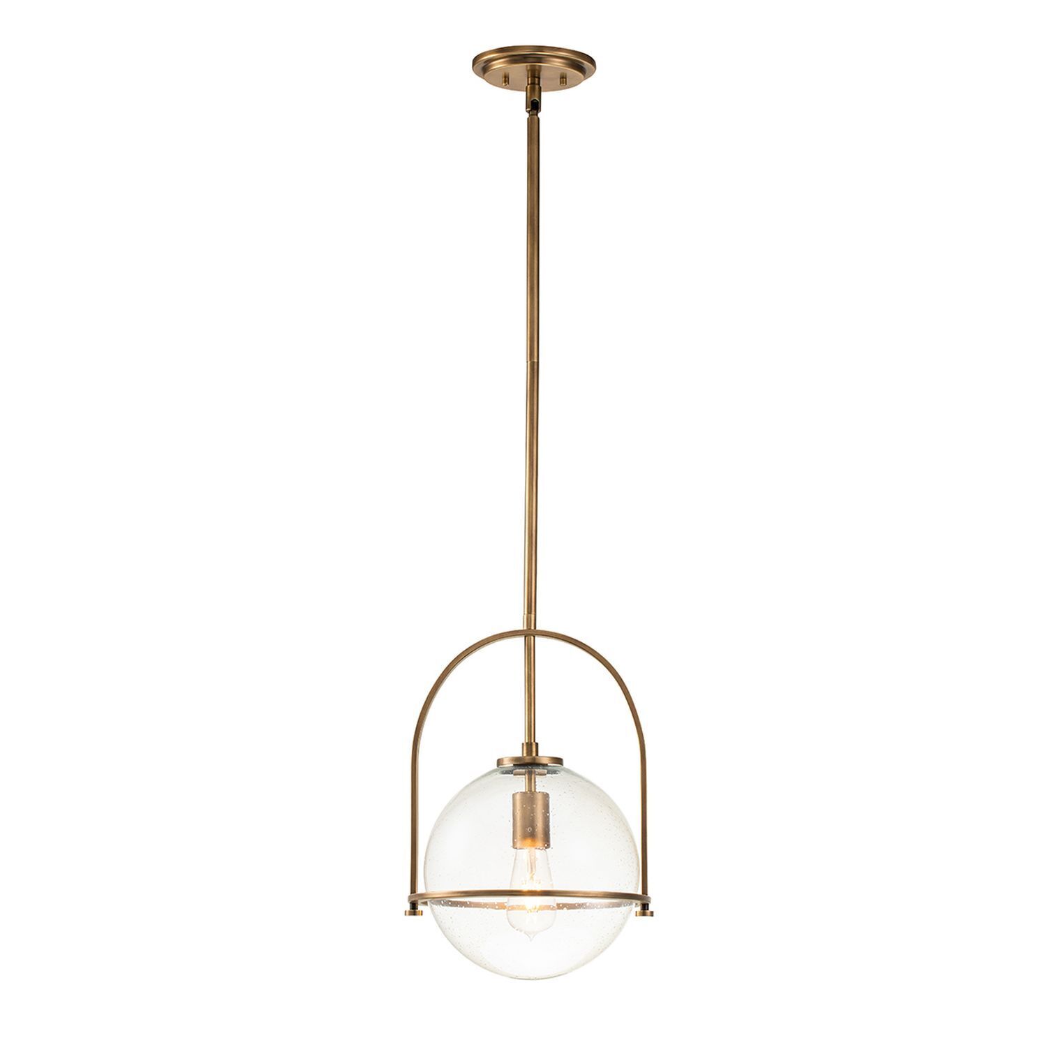 Lampe à suspendre métal verre Ø 28,9 cm rond E27 Vintage