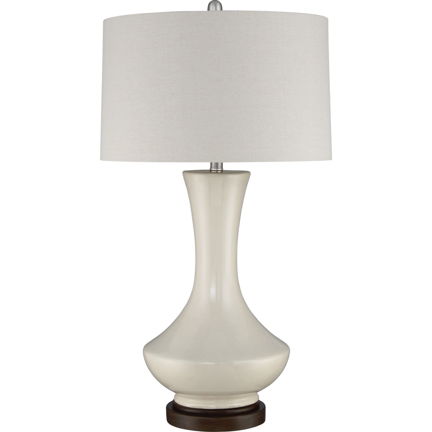 Lampe de table Blanc Rétro Métal Tissu 80 cm de haut E27