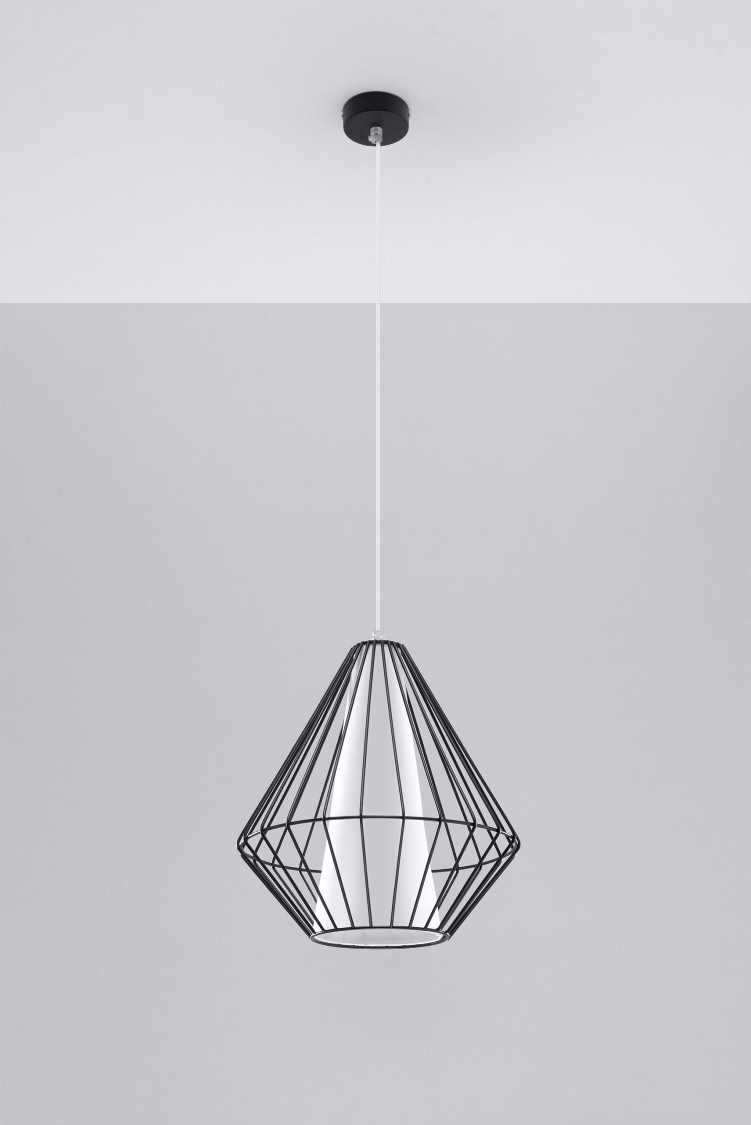 Lampe à suspendre Noir Blanc Géométrique Ø 28 cm Moderne E27
