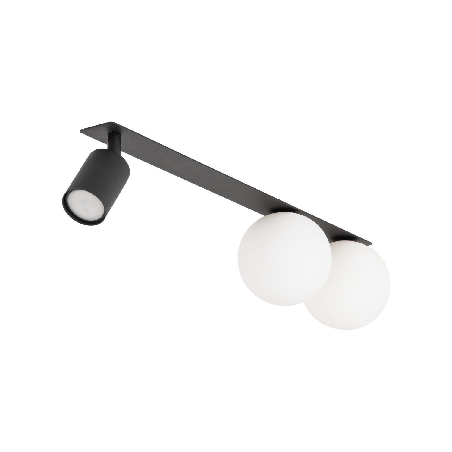 Deckenleuchte Metall Glas Schwarz L:62,5 cm GU10 G9