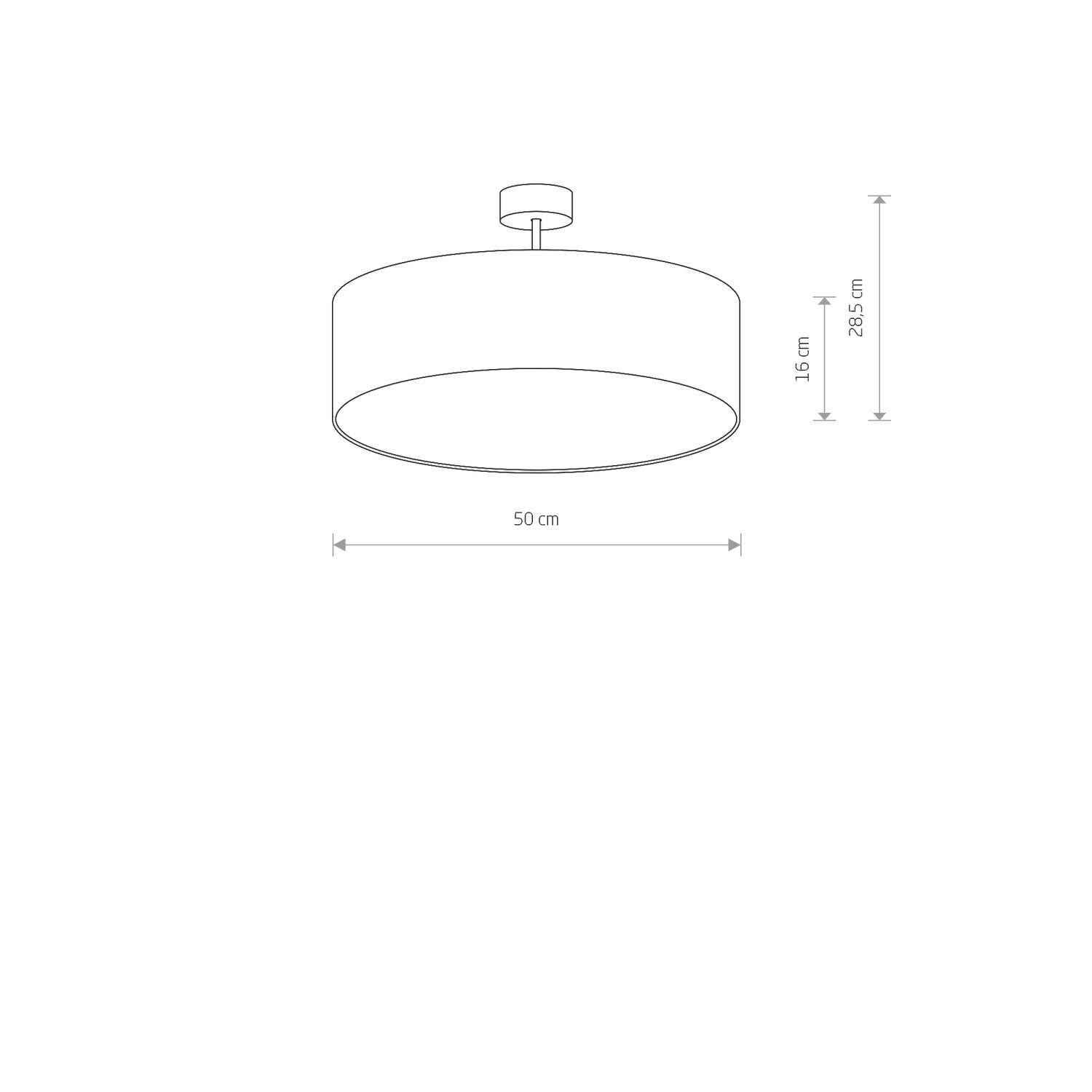 Plafonnier à faible éblouissement 3x E27 Ø 50 cm Blanc Abat-jour en tissu