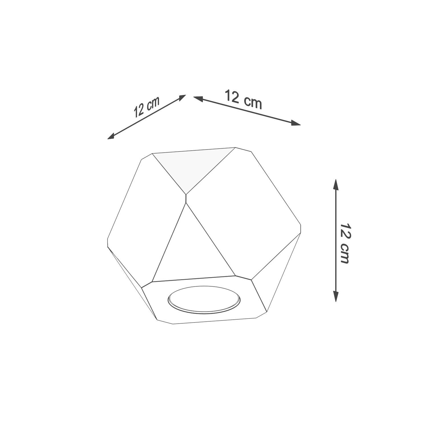 Petit plafonnier en bois géométrique H : 12 cm plat GU10